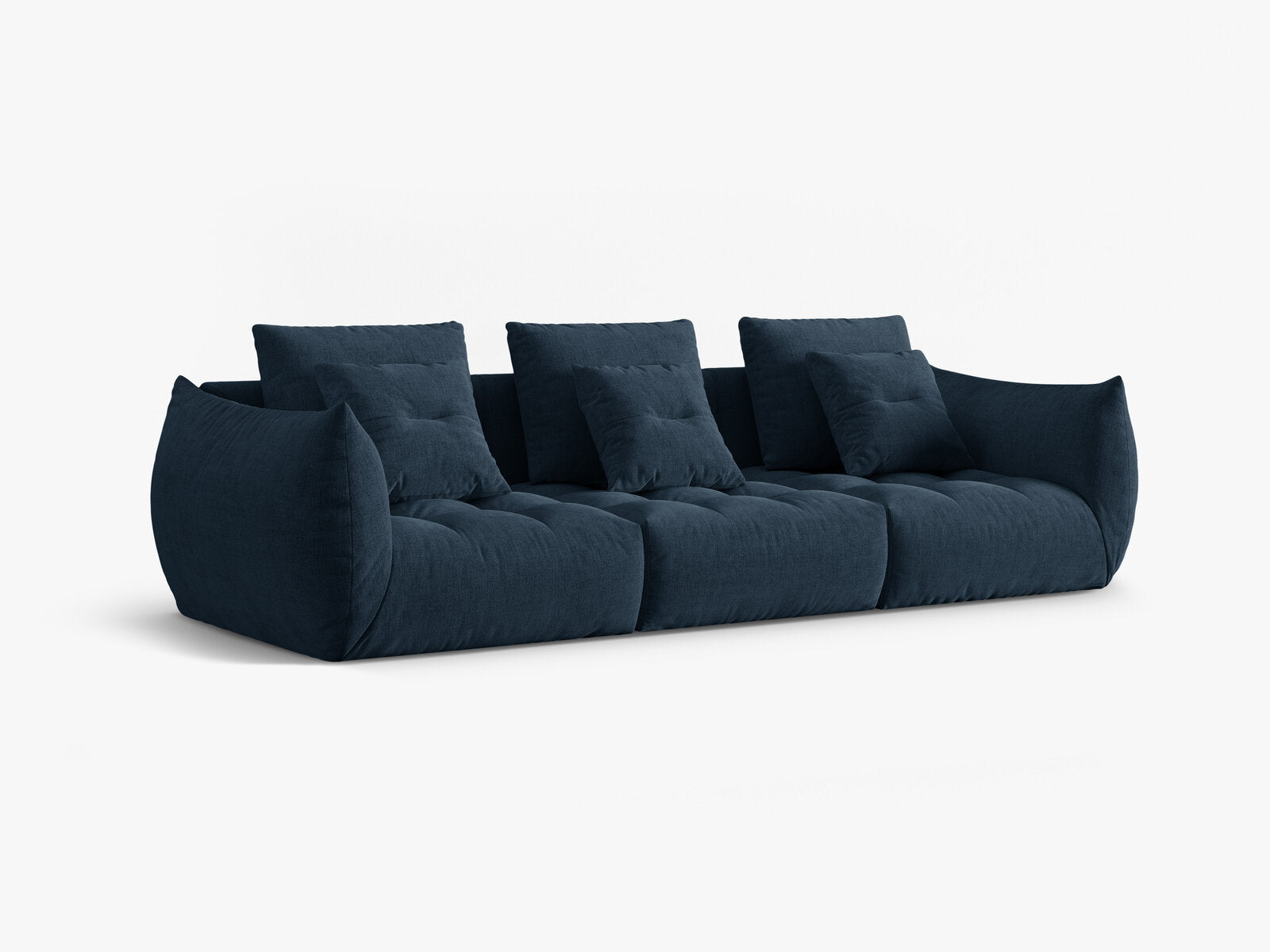 Micadoni Sofa Bloom 4-Sitzer Strukturierter Stoff Wind Marineblau