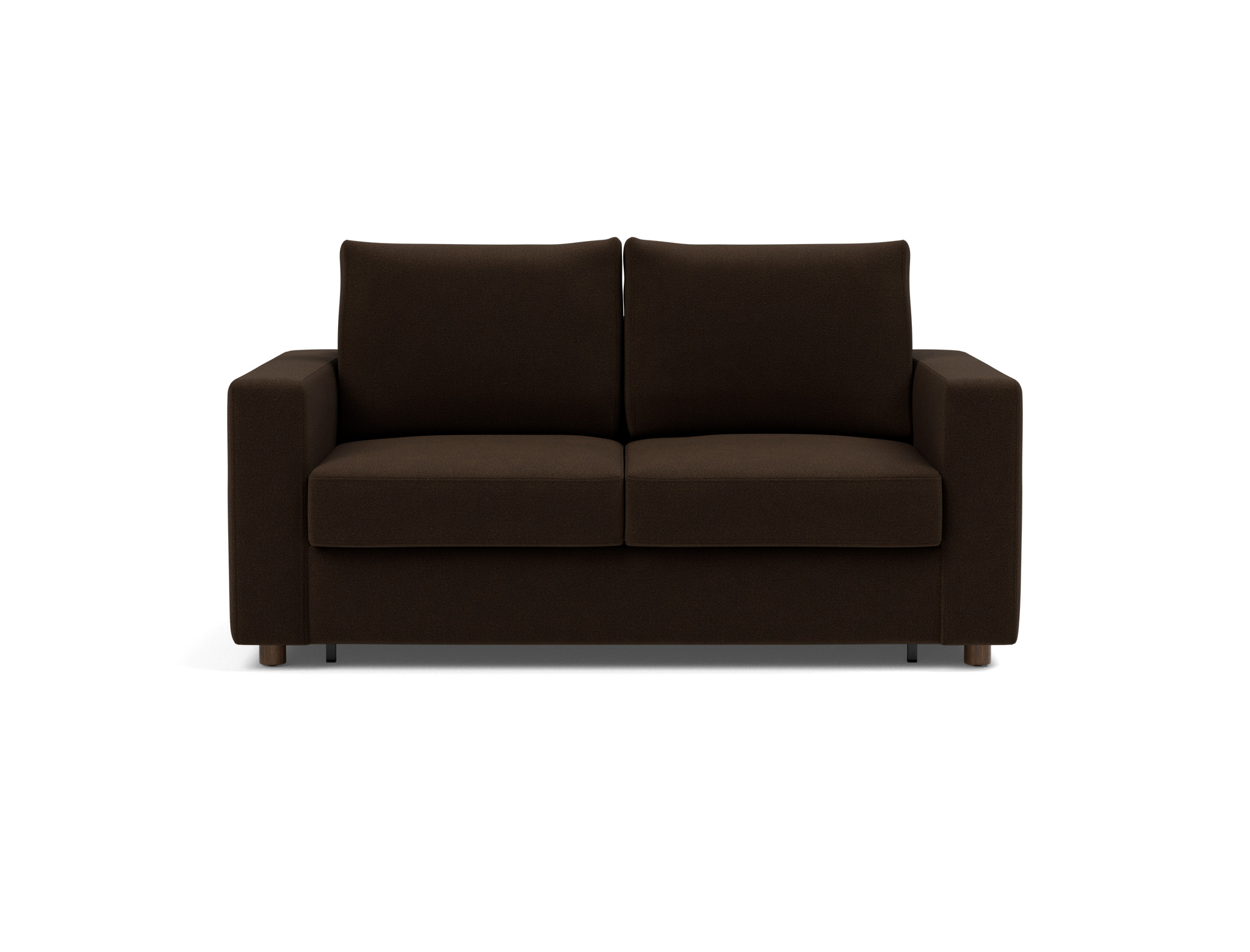 Schlafsofa Neah mit Standard-Armlehnen 140 Strukturierter Stoff Taura 358-Chocco