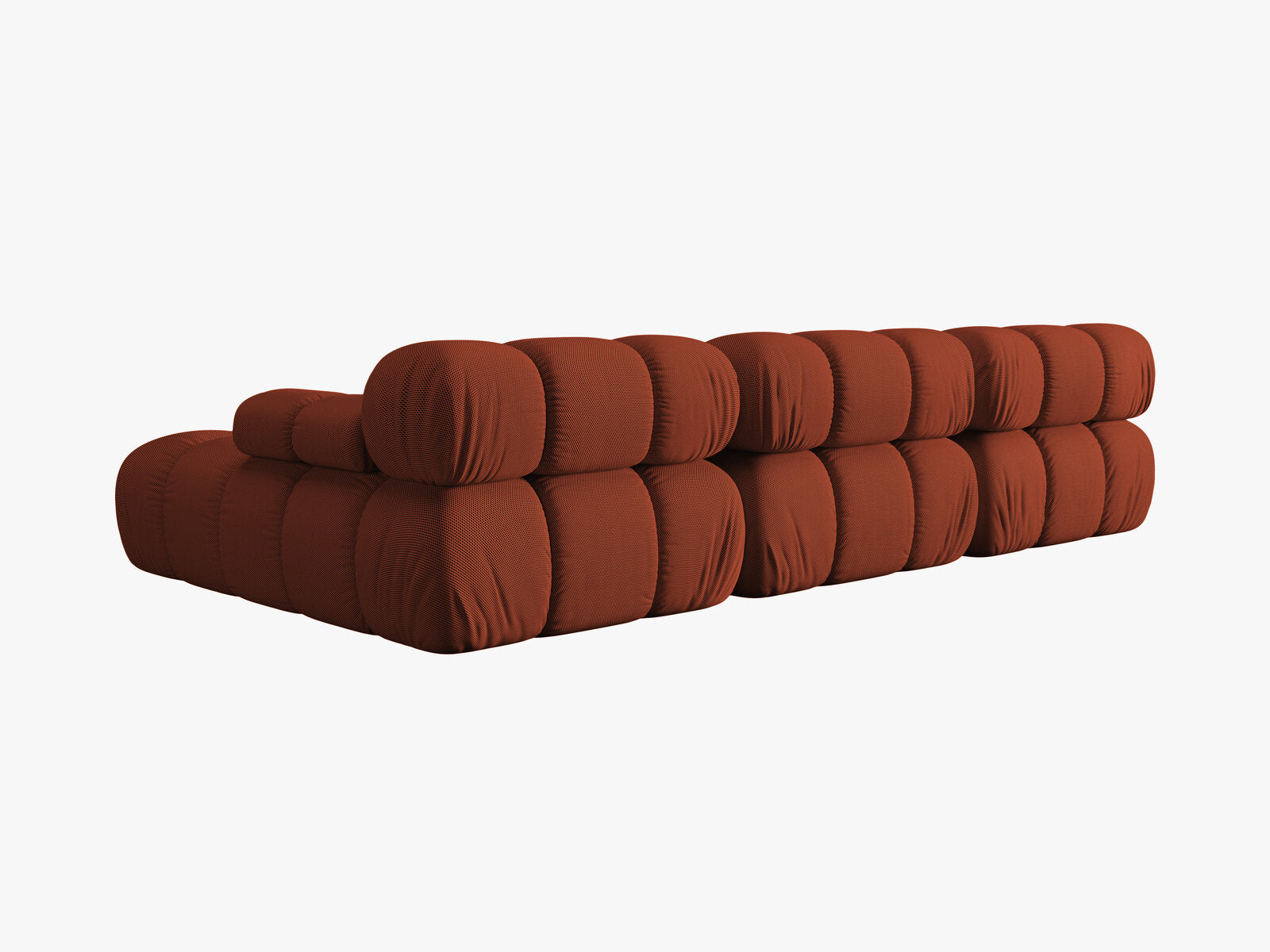 Micadoni Modulares Ecksofa Bellis 4-Sitzer Rechts 3D-Stoff Sonic Ziegel