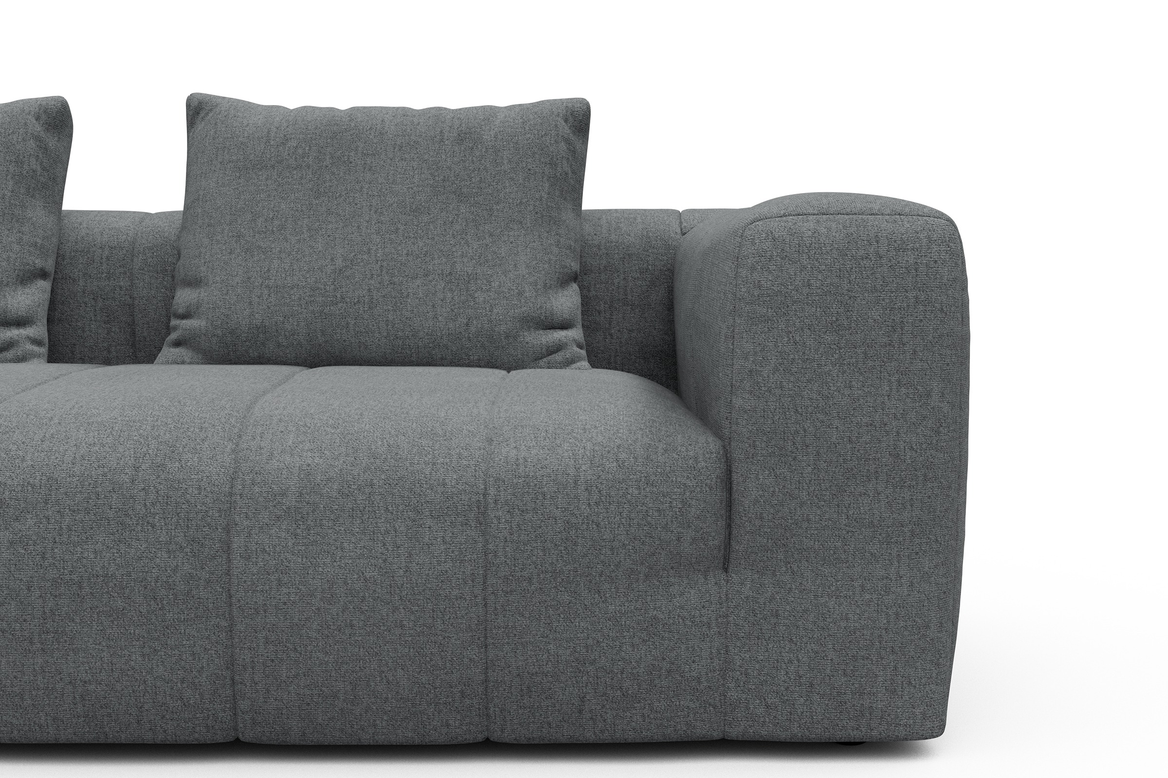 Ecksofa Hugo 2x 2,5-Sitzer Armlehne rechts Casone-Gravel-Grey