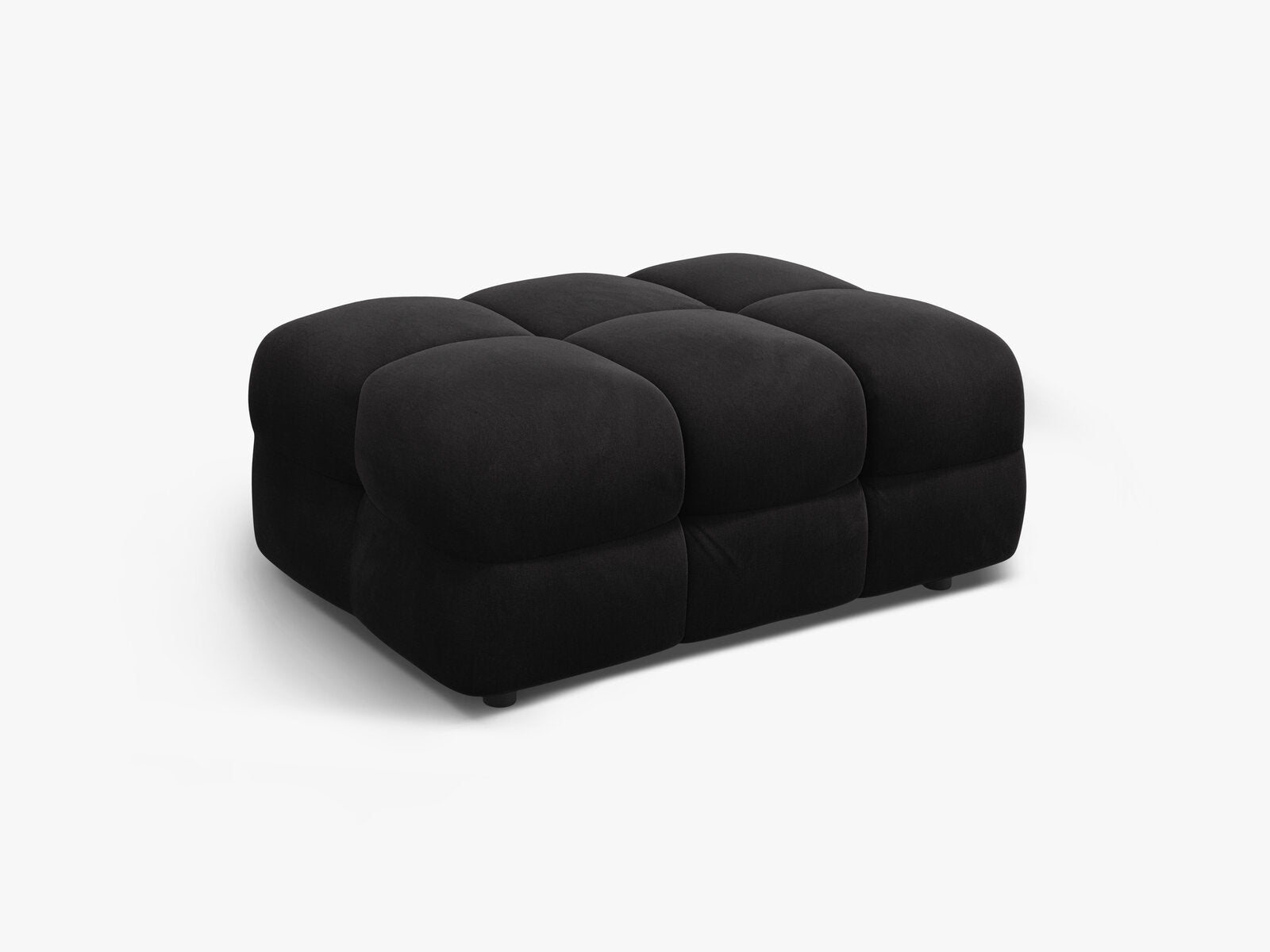 Micadoni Hocker Kendal 1-Sitzer Samt Magic Velvet Schwarz