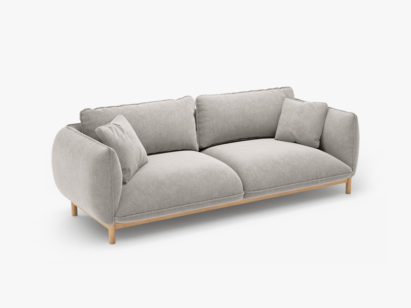 Micadoni Ada Sofa 3-Sitzer Strukturierter Stoff Wind Hellgrau