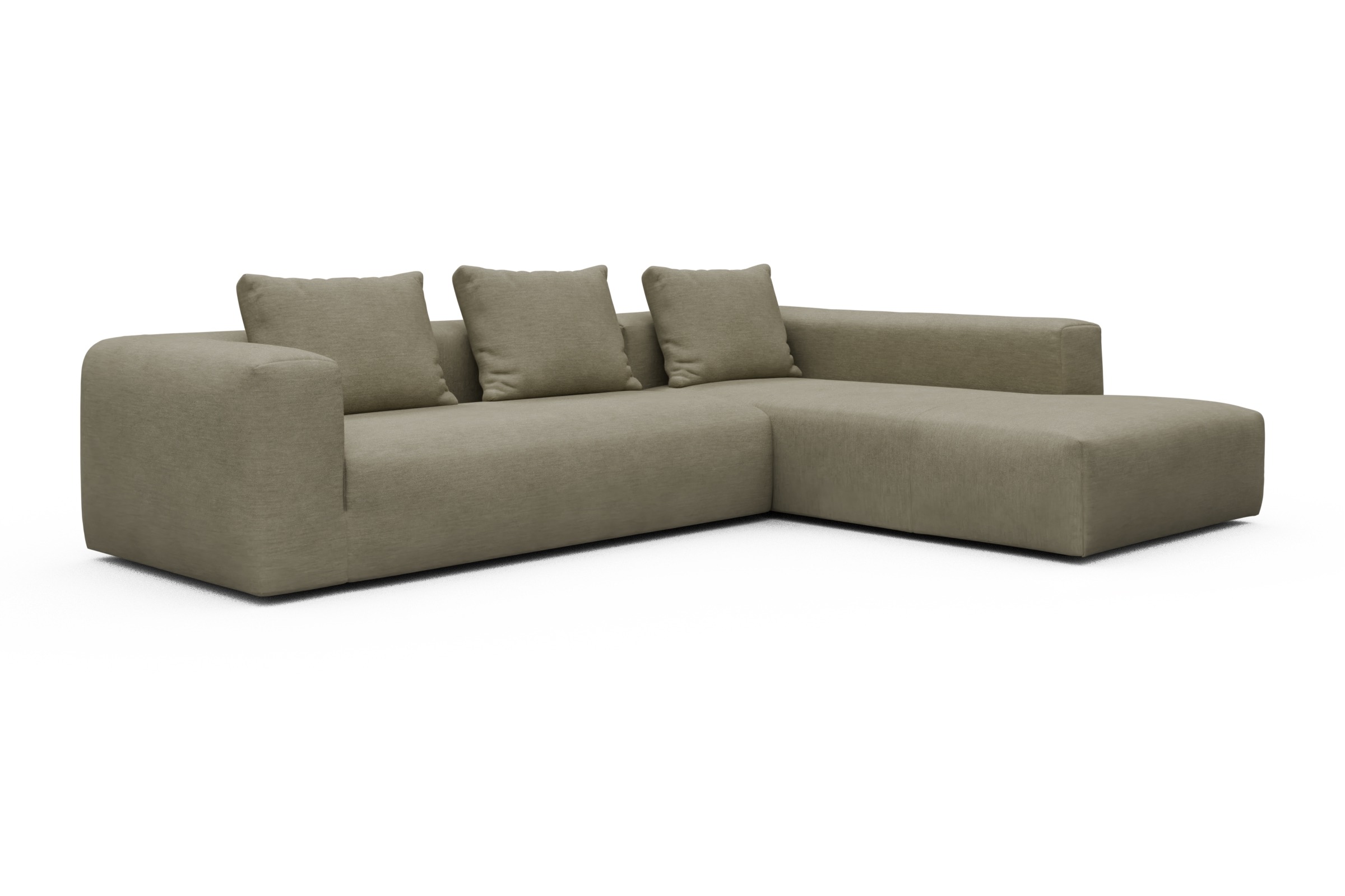 Ecksofa Fred Relax-Ecke rechts mit 2,5-Sitzer Vivus-Dusty-Sand