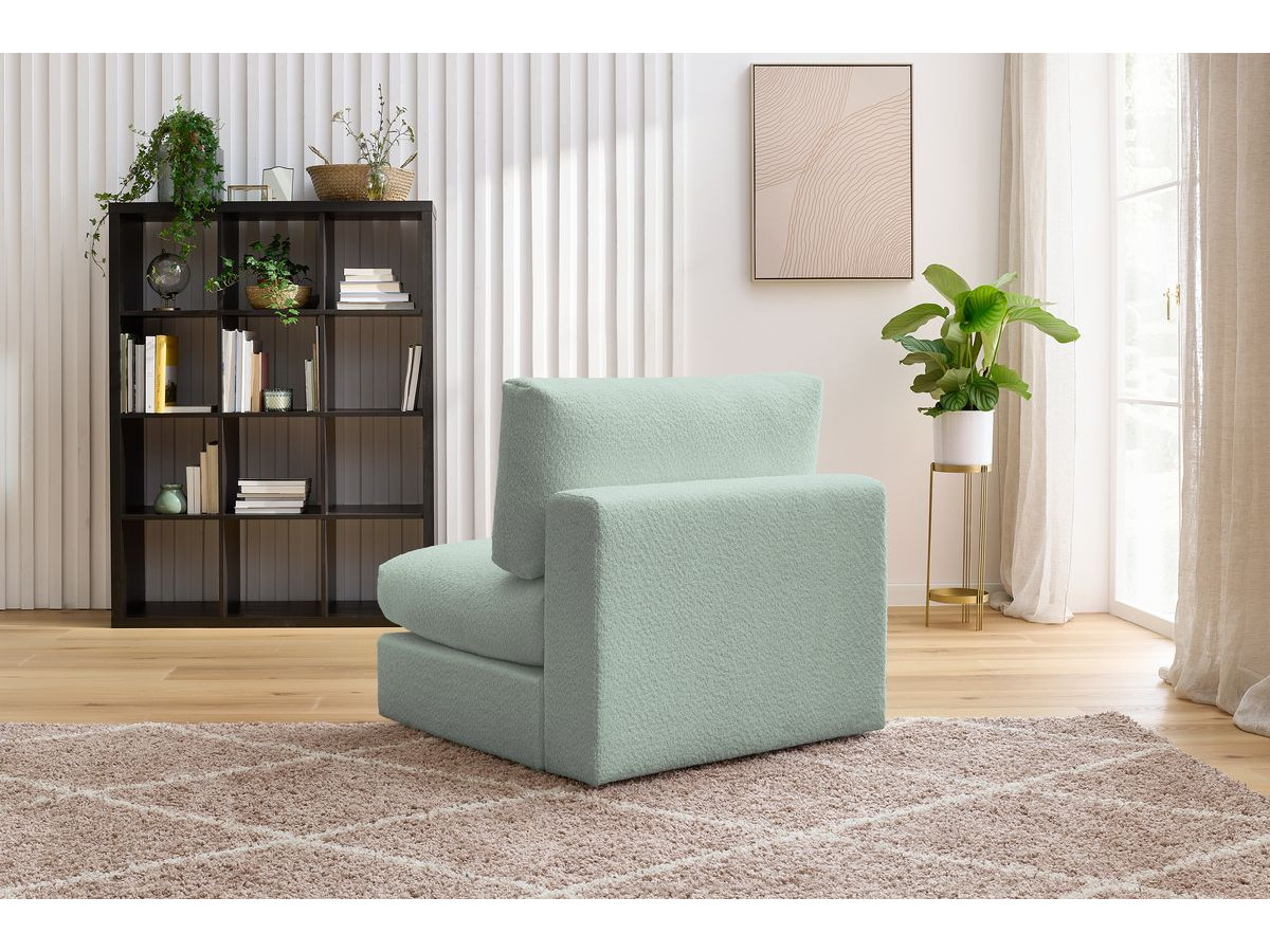 Bobochic Paris Sofamodul 1-Sitzer Bouclé-Stoff Grün