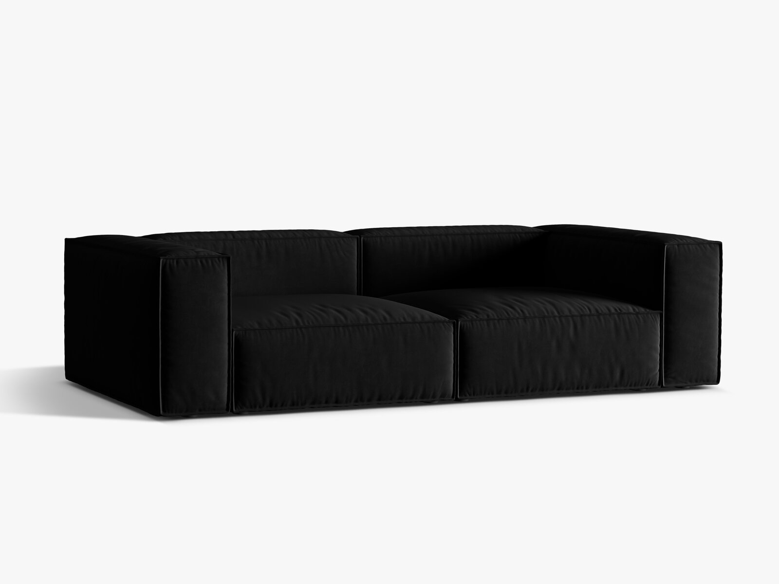 Micadoni Sofa Nuria 4-Sitzer Samt Schwarz