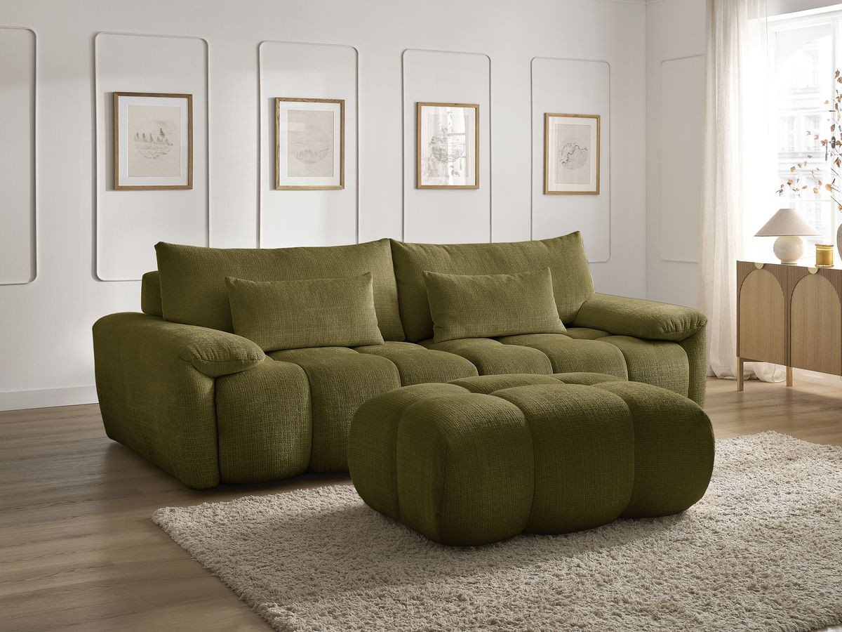 Bobochic Ivane Sofa 4-Sitzer Strukturstoff Grün
