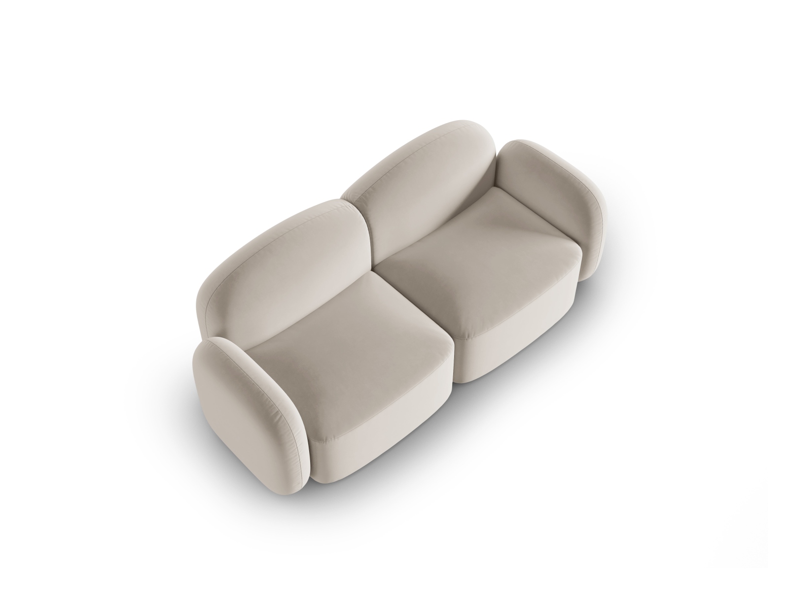 Micadoni Sofa Blair 2-Sitzer Samt Casino Hellbeige