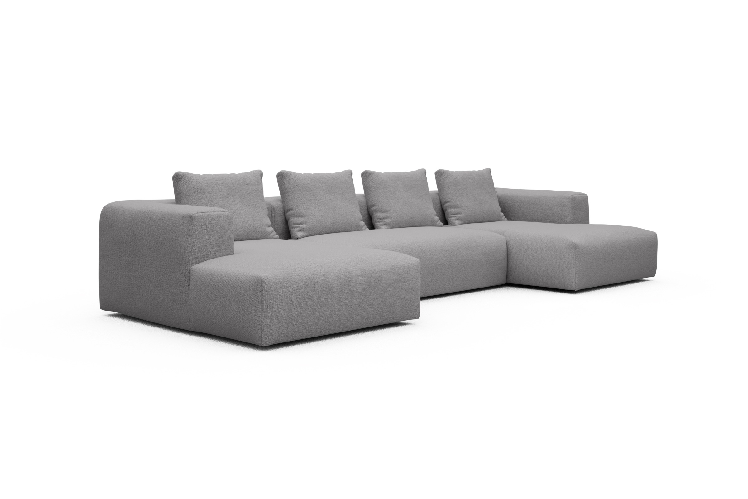 Wohnlandschaft Fred mit 2-Sitzer und Chaiselongue beidseitig Sama-Grey