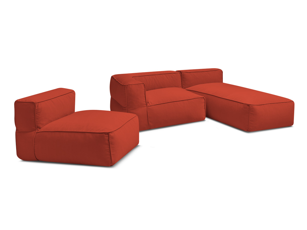 Bobochic Giulia Gartensofa 3-Sitzer 240 × 170 cm Stoff Rot