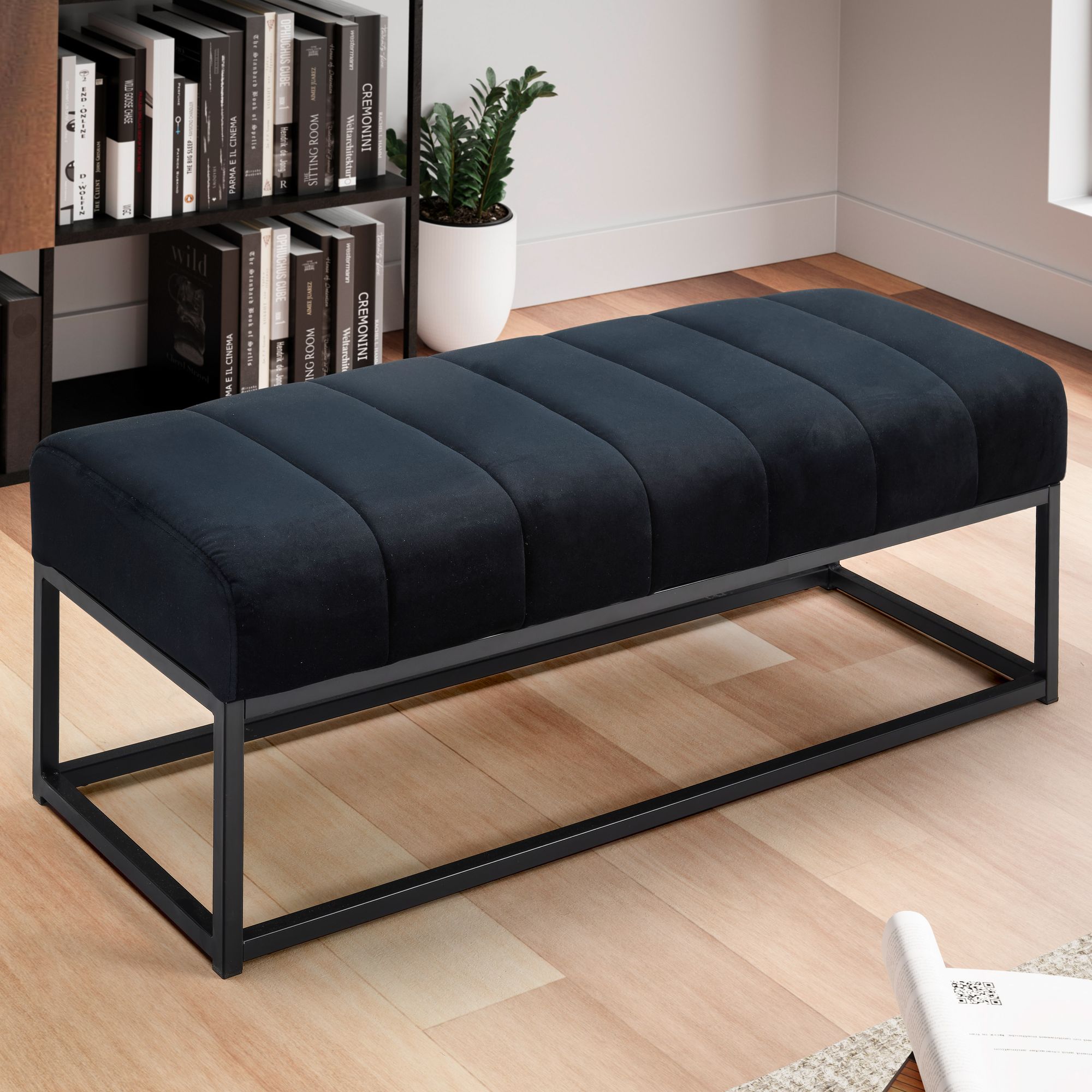 Sitzbank Hitra Polster Schwarz 108 × 40 × 40 cm