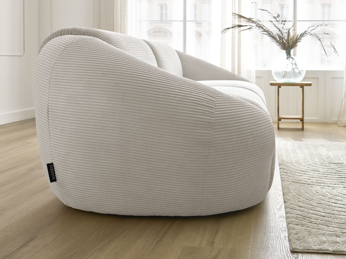 Bobochic Tina Sofa 3-Sitzer Cordsamt Beige