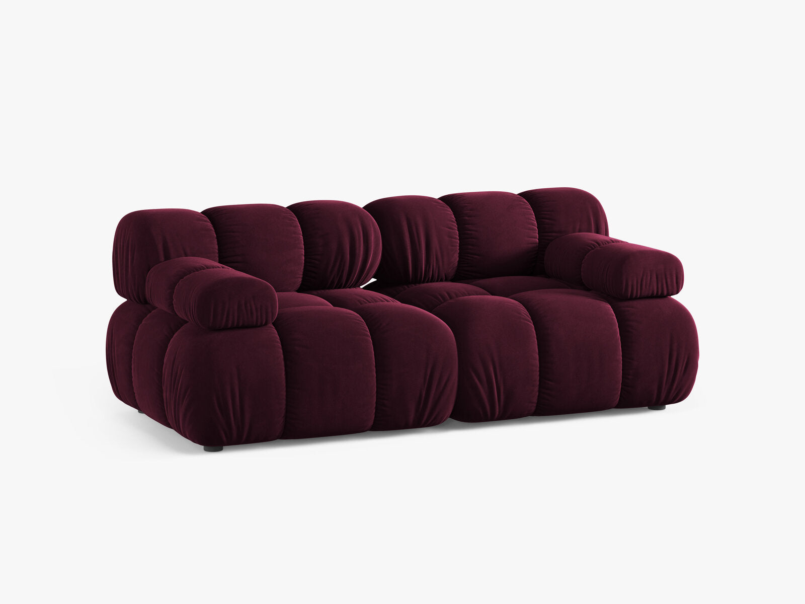 Micadoni Modulares Sofa Bellis 2-Sitzer Samt Venus Burgunder