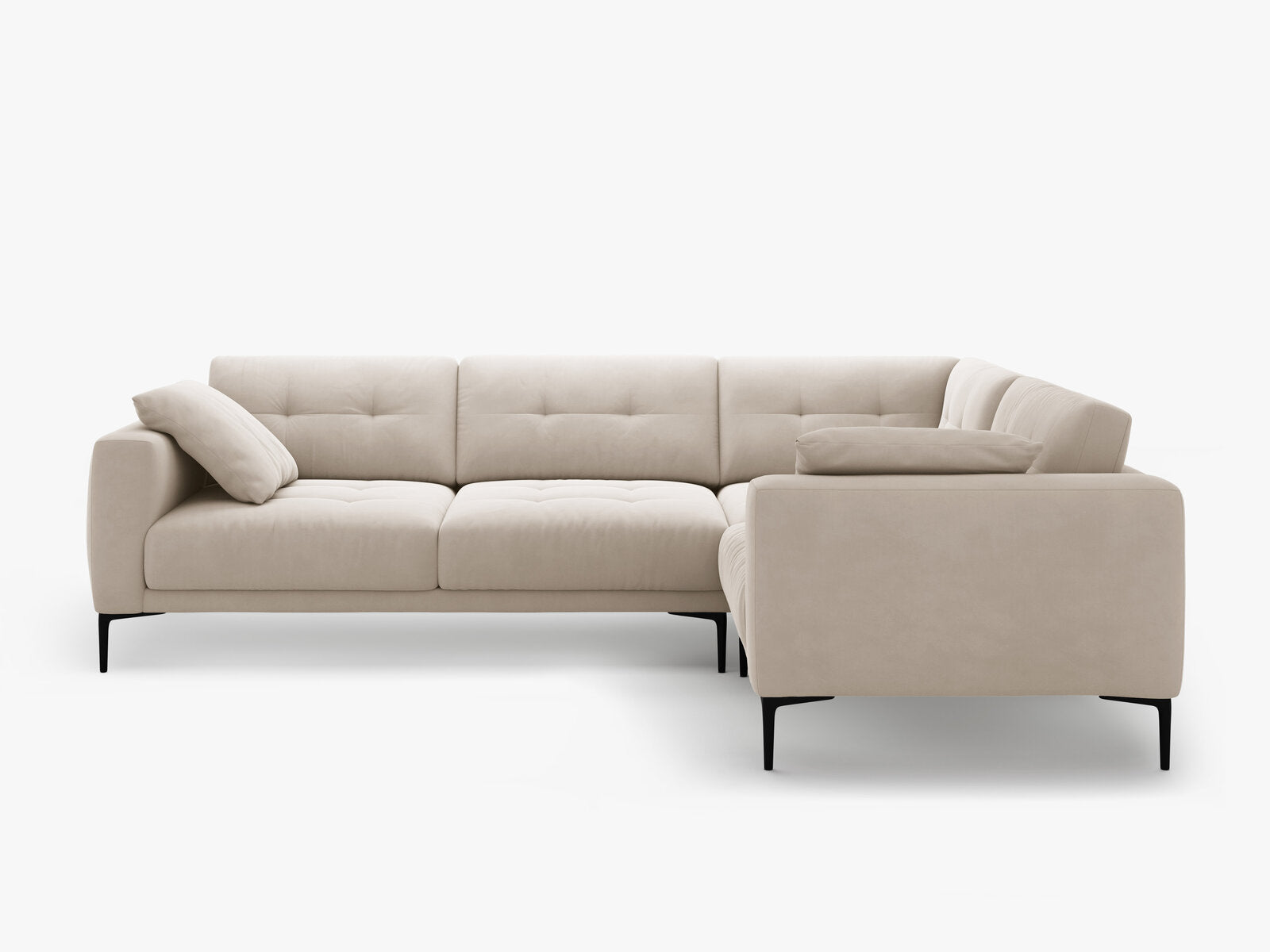 Micadoni Ecksofa Bemy 4-Sitzer Rechts Samt Beige