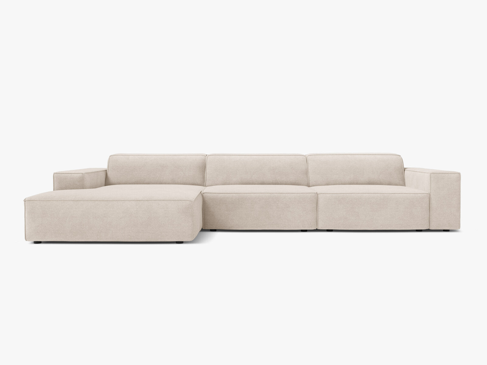 Micadoni Ecksofa Jodie 4-Sitzer Strukturierter Stoff Liberty Beige Links