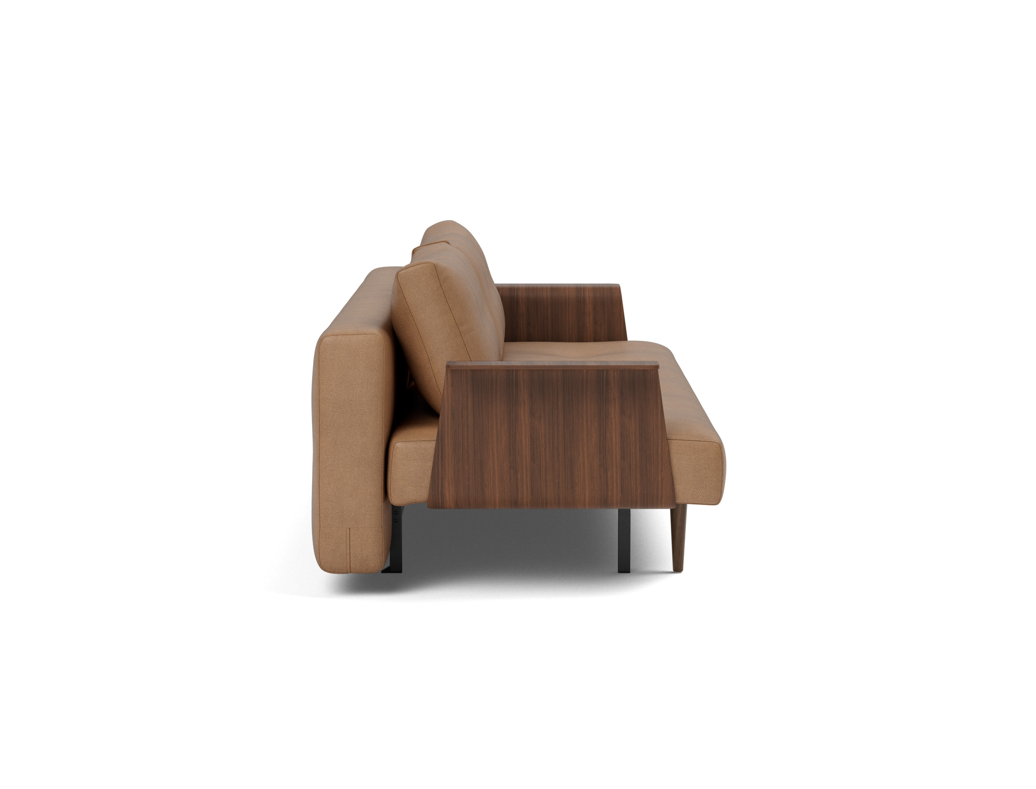 Schlafsofa Recast mit Armlehnen Lederoptik Faunal 551-Brown