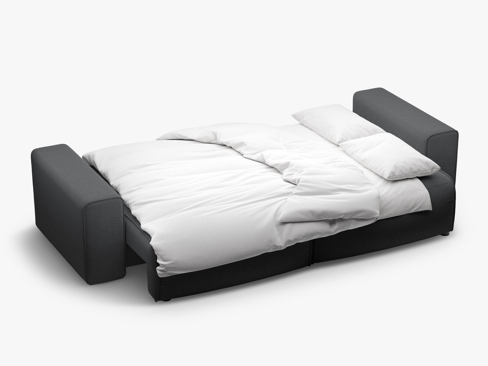 Micadoni Sofa Victor 3-Sitzer mit Schlaffunktion Strukturierter Stoff Anthrazit
