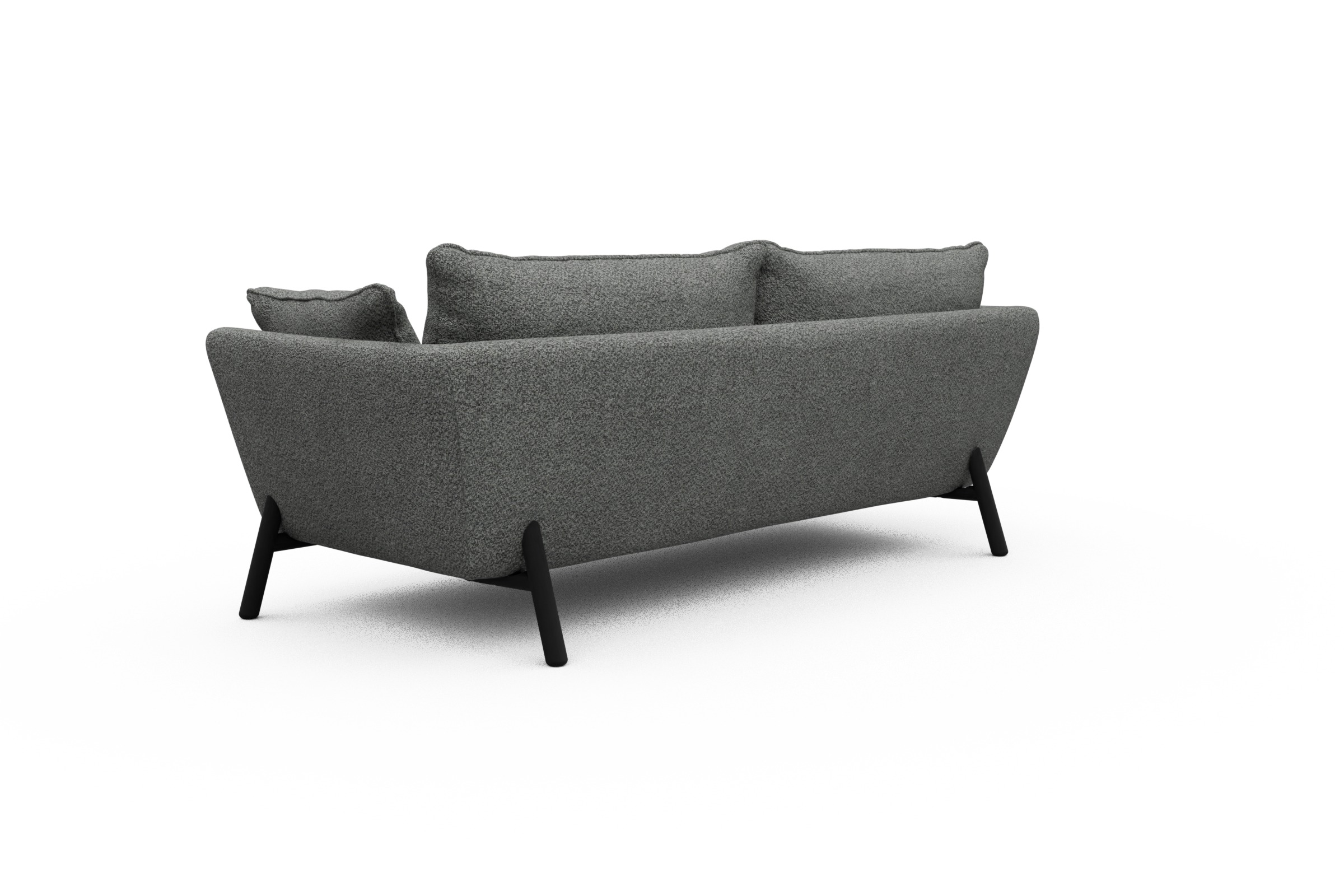 Sofa Emil PREMIUM 3-Sitzer Beinfarbe Eiche Schwarz Vanora-Warm-Grey