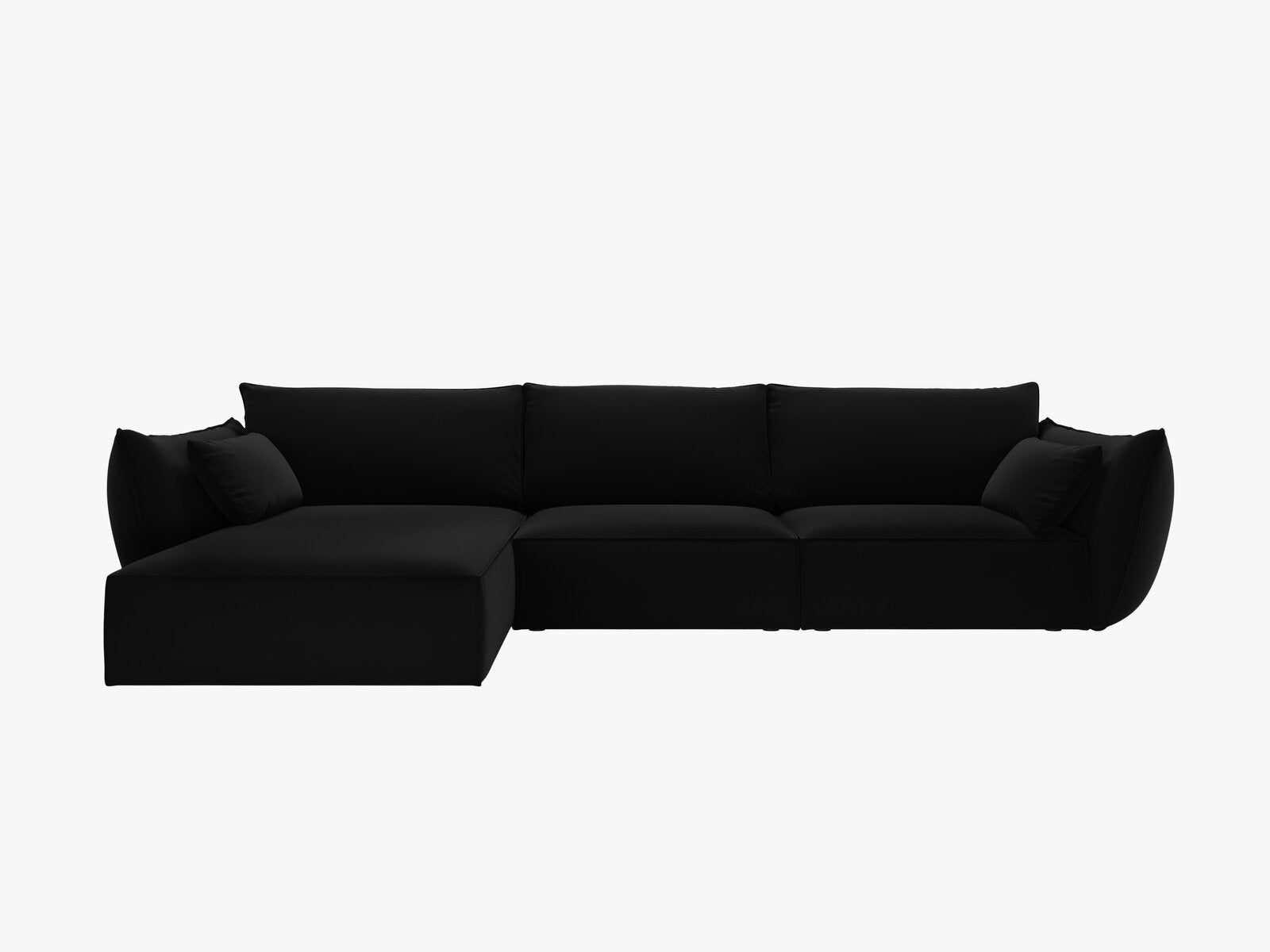 Micadoni Ecksofa Kaelle 4-Sitzer Links Samt Bluvel Schwarz