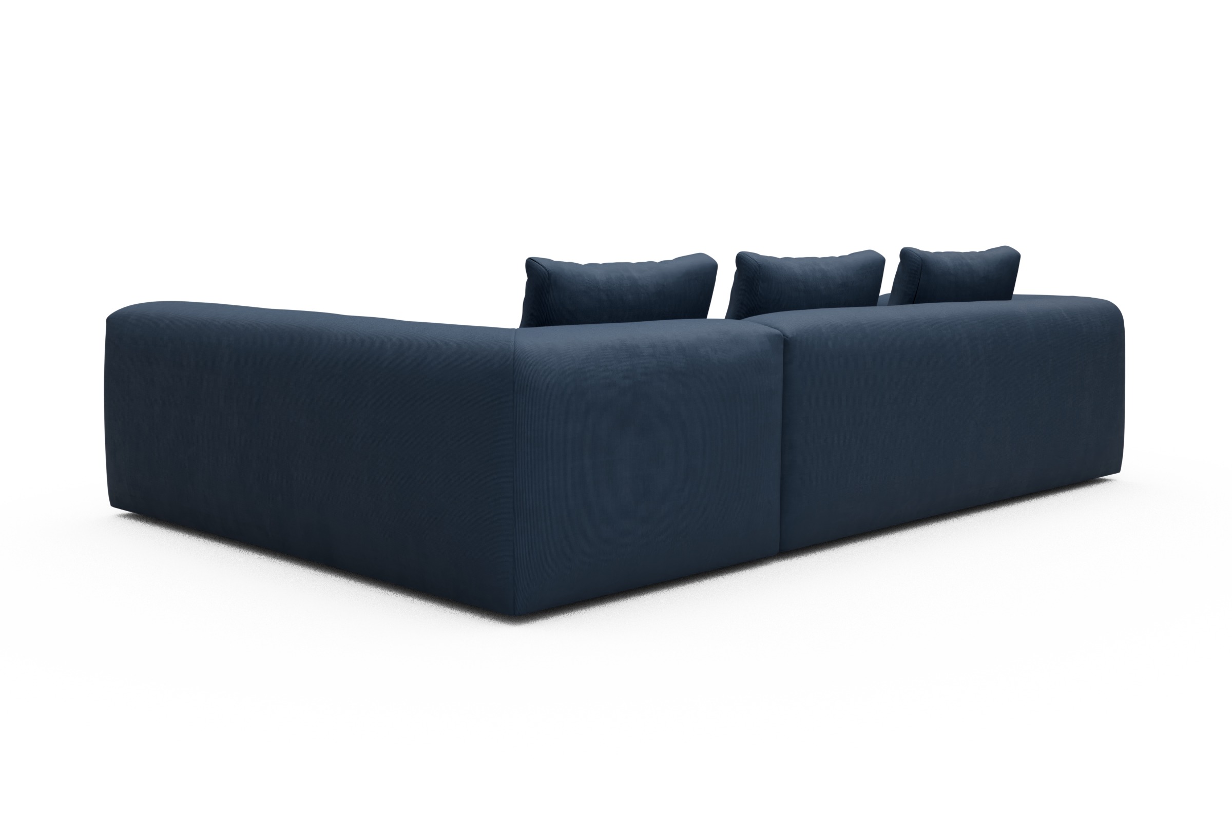 Ecksofa Fred 2x 2,5-Sitzer rechts offen Cordufine-Royal-Blue