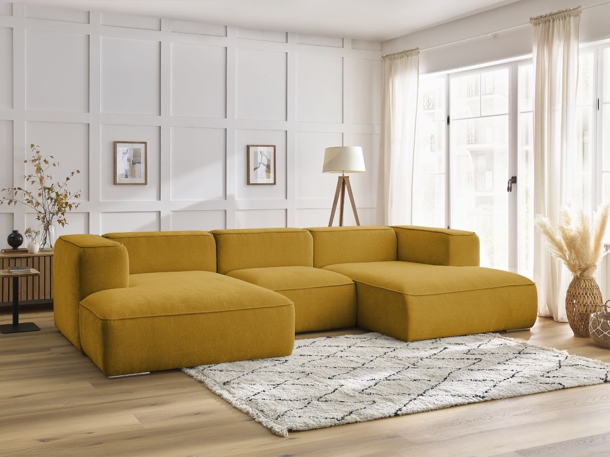 Bobochic Zephyr Wohnlandschaft Strukturstoff Gelb