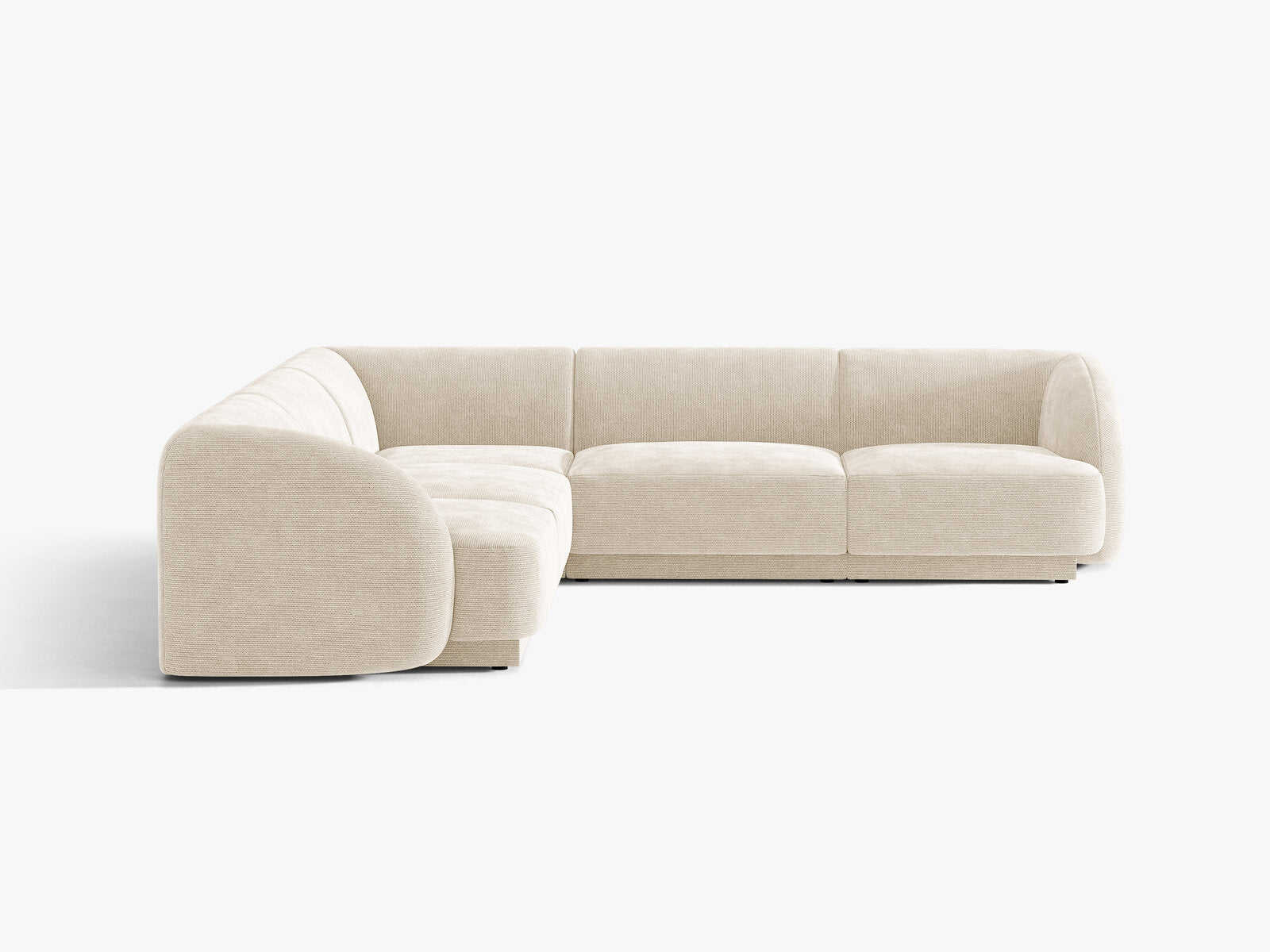 Micadoni 5-Sitzer Symmetrisches Ecksofa Miley Chenille Eden Elfenbein