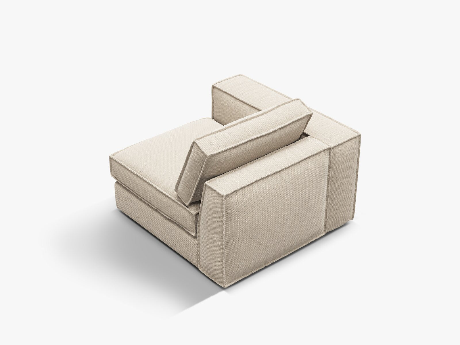 Micadoni Eckmodul mit Armlehne Pola Links Strukturierter Stoff Babel Beige