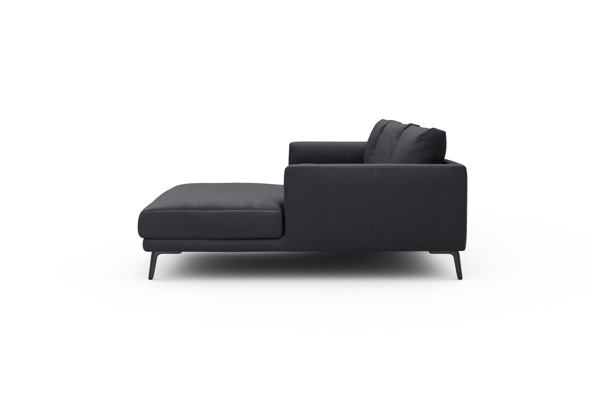 Ecksofa Karl Chaiselongue rechts mit 2,5-Sitzer Cordufine-Slate-Grey