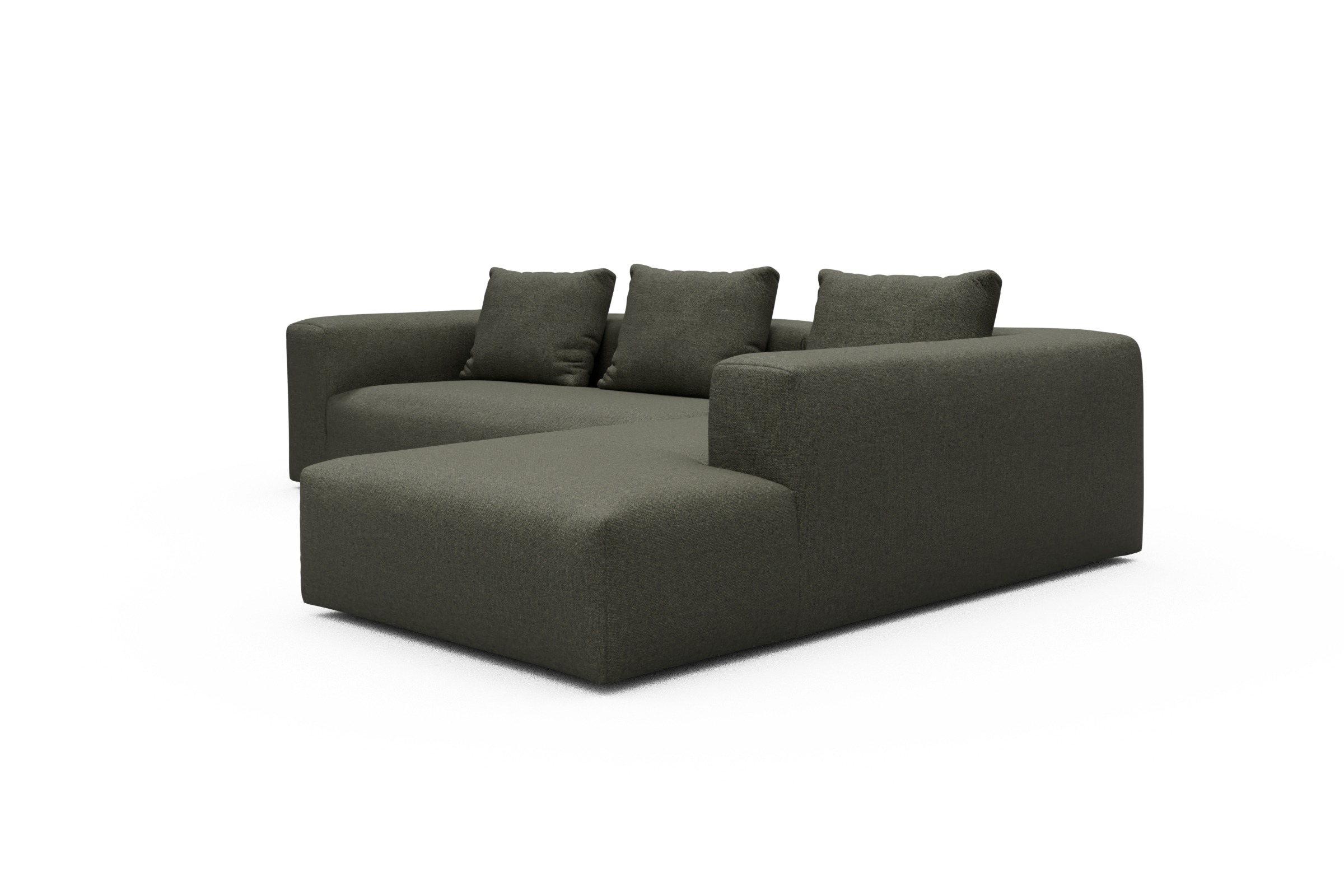 Ecksofa Fred Relax-Ecke rechts mit 2,5-Sitzer Sama-Winter-Moss