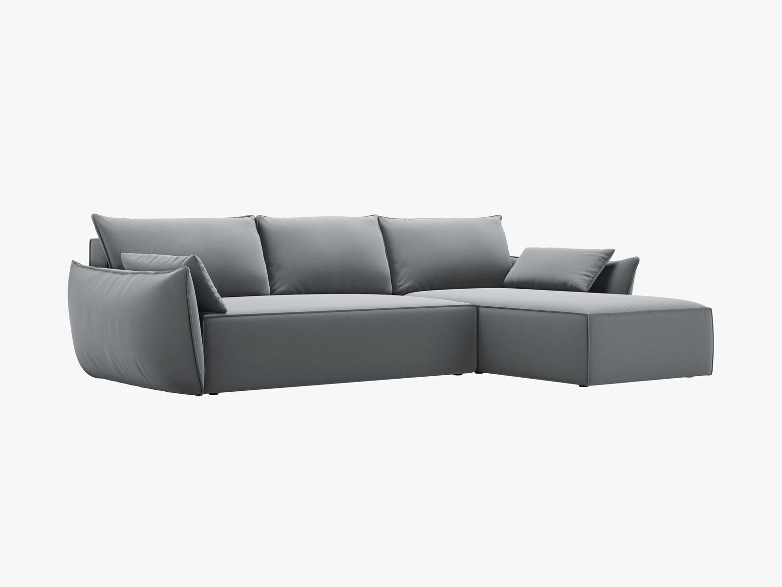 Micadoni Kaelle Ecksofa 4-Sitzer mit Schlaffunktion Links Samt Bluvel Grau