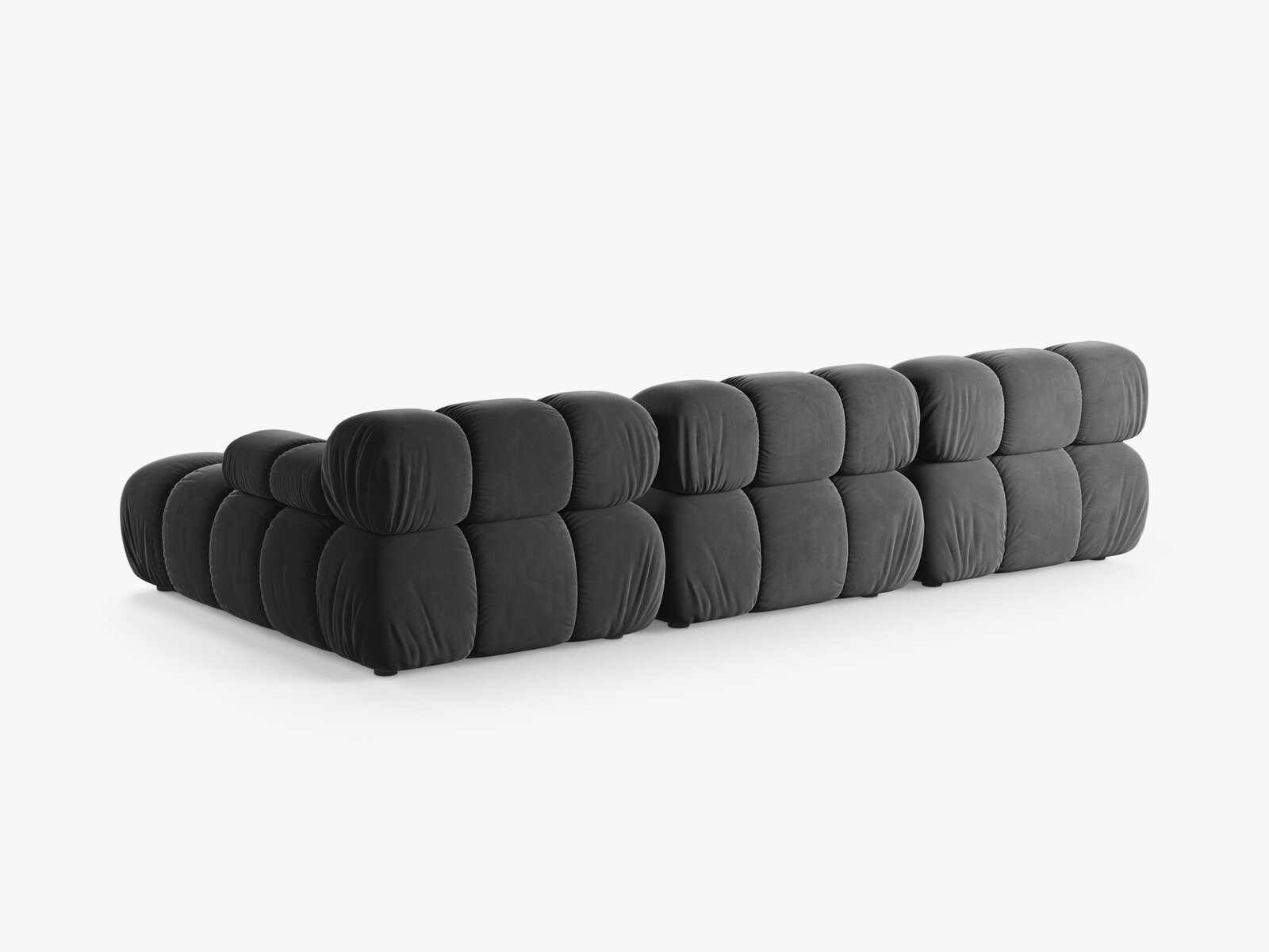 Micadoni Modulares Ecksofa Bellis 4-Sitzer Rechts Samt Venus Grau