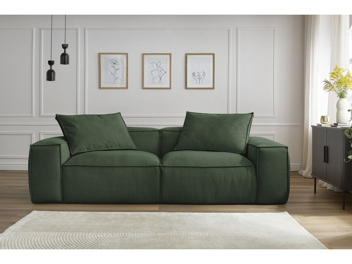 Bobochic Boheme Sofa 3-Sitzer Melange-Stoff Grün