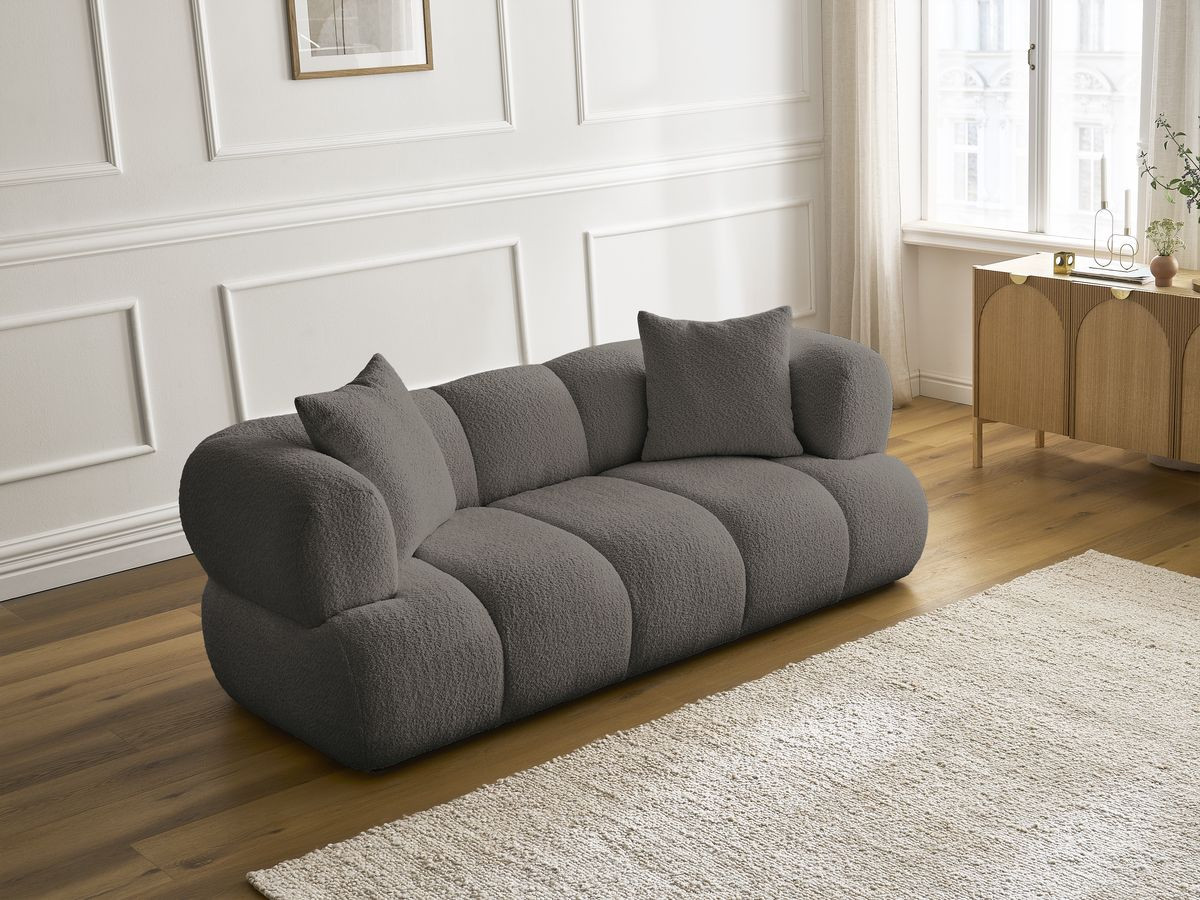 Bobochic Pamira Sofa 2-Sitzer Bouclé-Stoff Braun