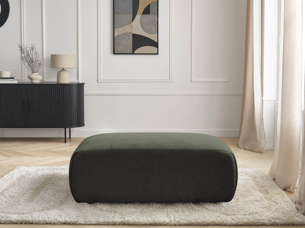 Bobochic Jana Pouf 63 × 114 cm Melange-Stoff Grün