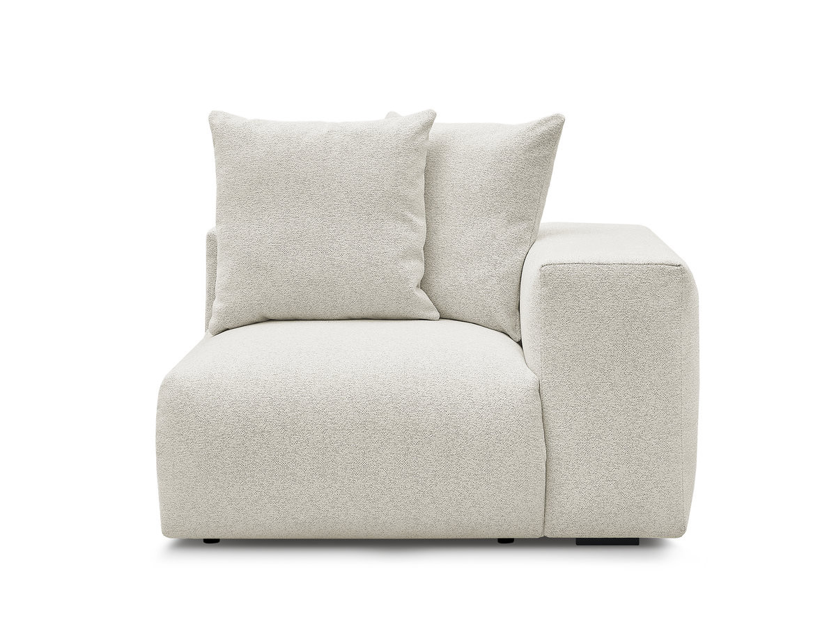 Bobochic Voltaire Sofamodul 1-Sitzer 130 × 100 cm Melange-Stoff Weiß Ecke rechts