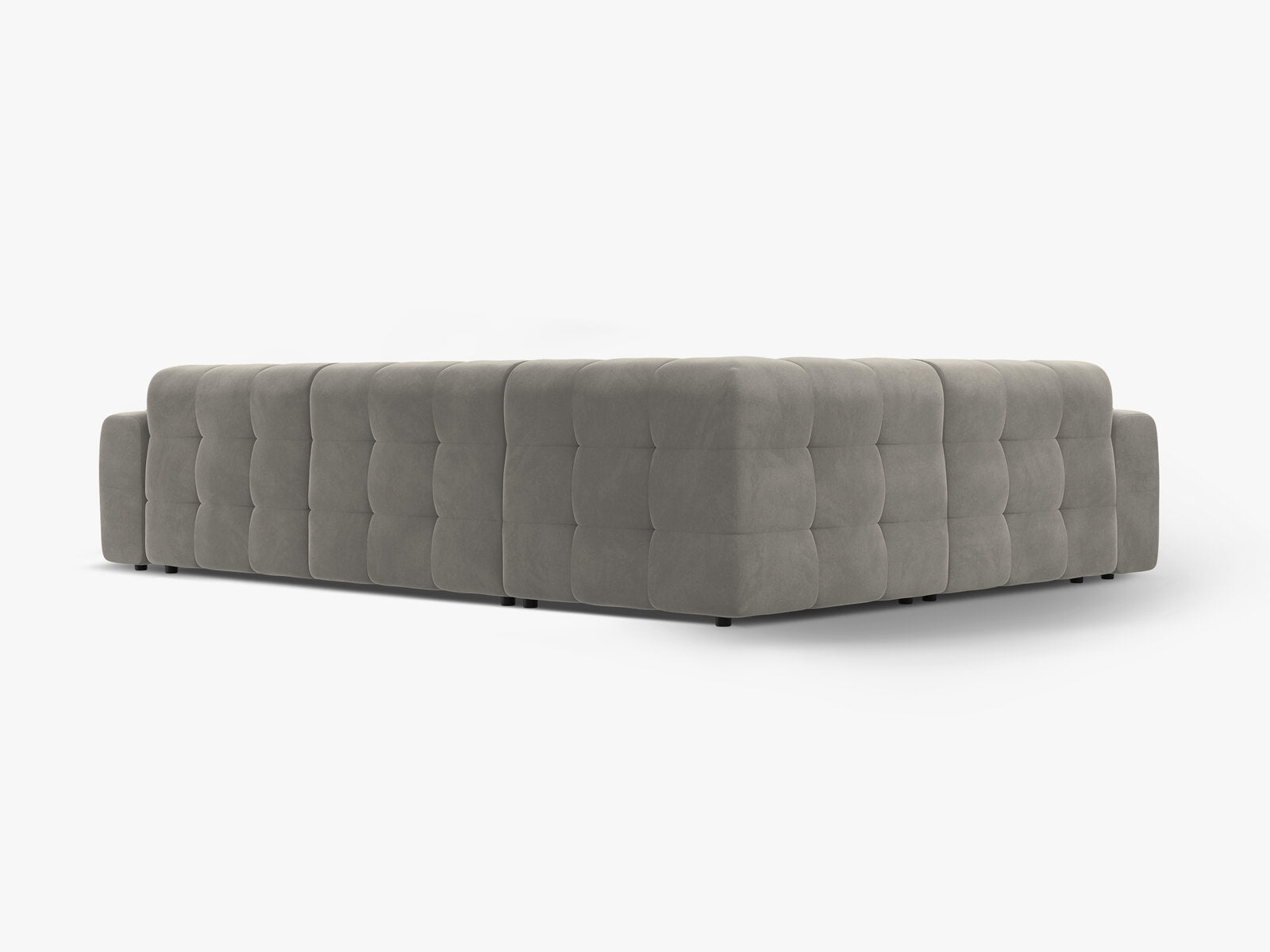 Micadoni Ecksofa Kendal 6-Sitzer Links Samt Magic Velvet Dunkelgrau