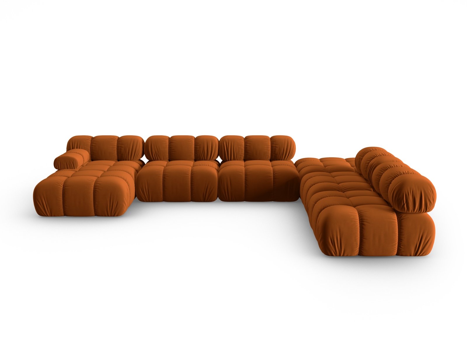 Micadoni Modulares Panorama Ecksofa Bellis 7-Sitzer Rechts Samt Bluvel Terrakotta