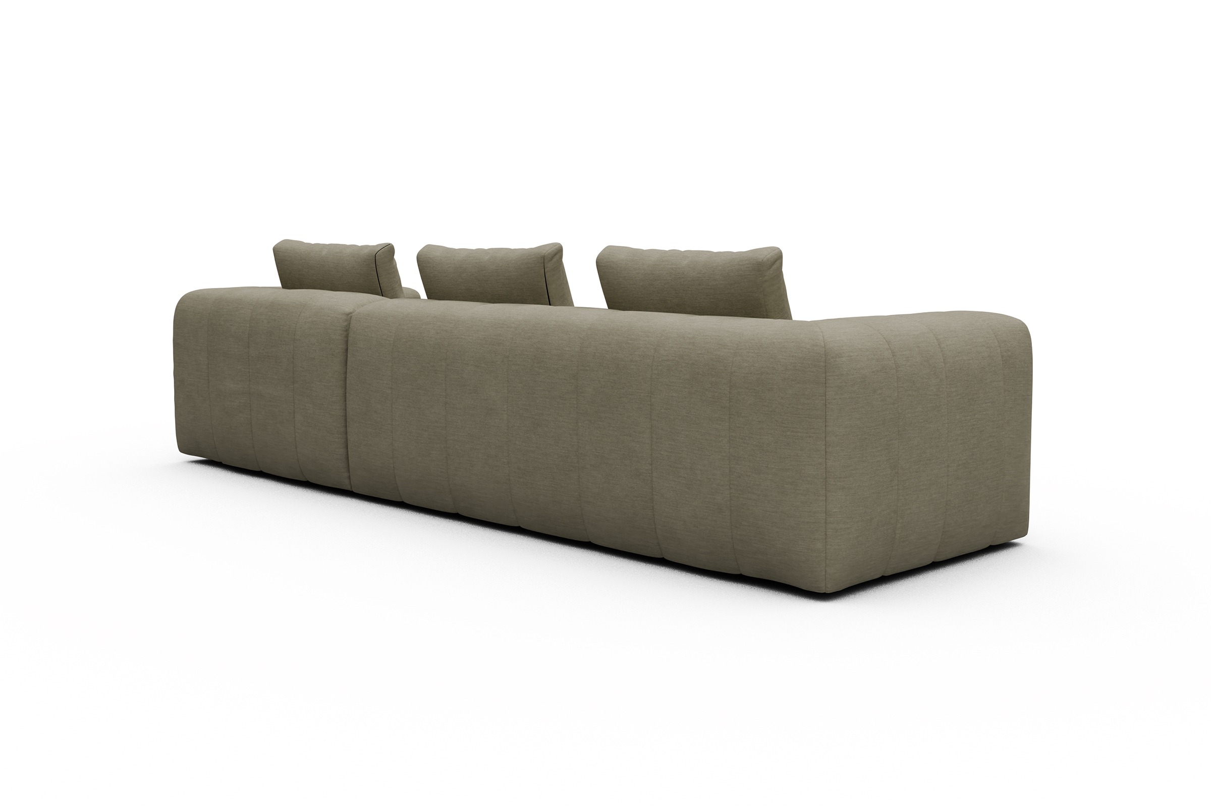 Ecksofa Hugo 2,5-Sitzer Armlehne links mit Chaiselongue Vivus-Dusty-Sand