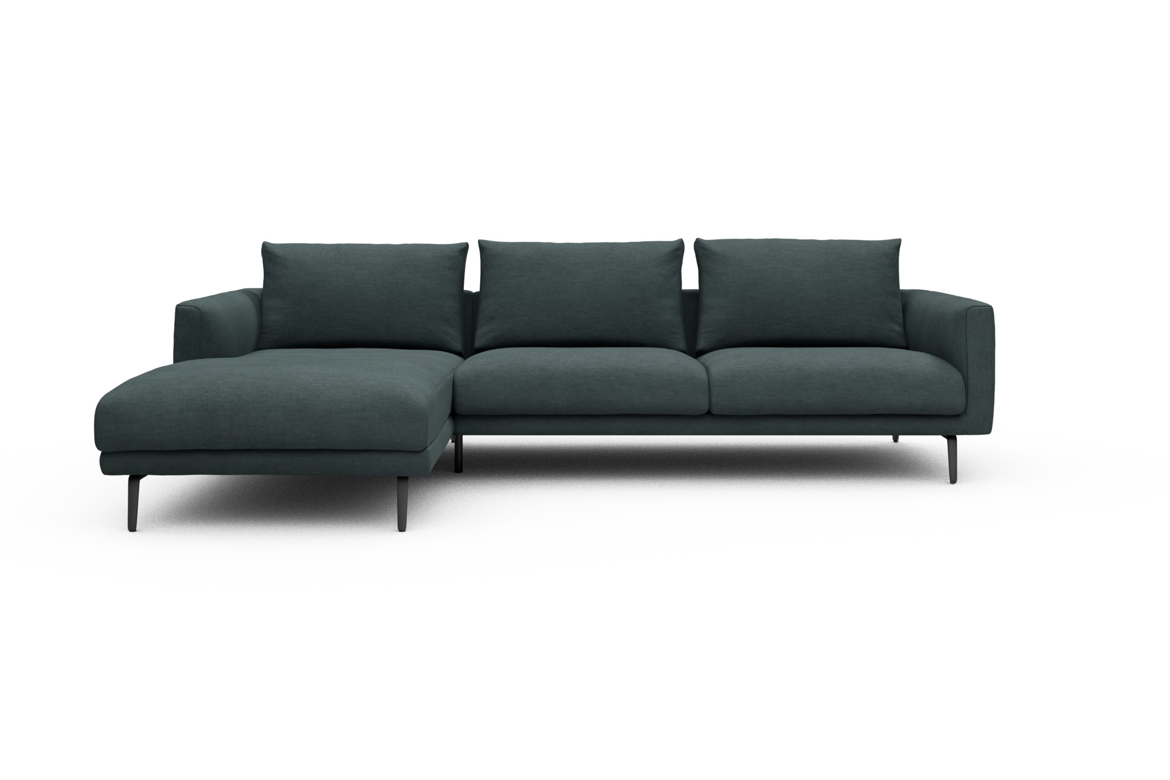 Skandi Home Ecksofa Karl Chaiselongue links mit 2,5-Sitzer Vivus-Blue moebelfaktor