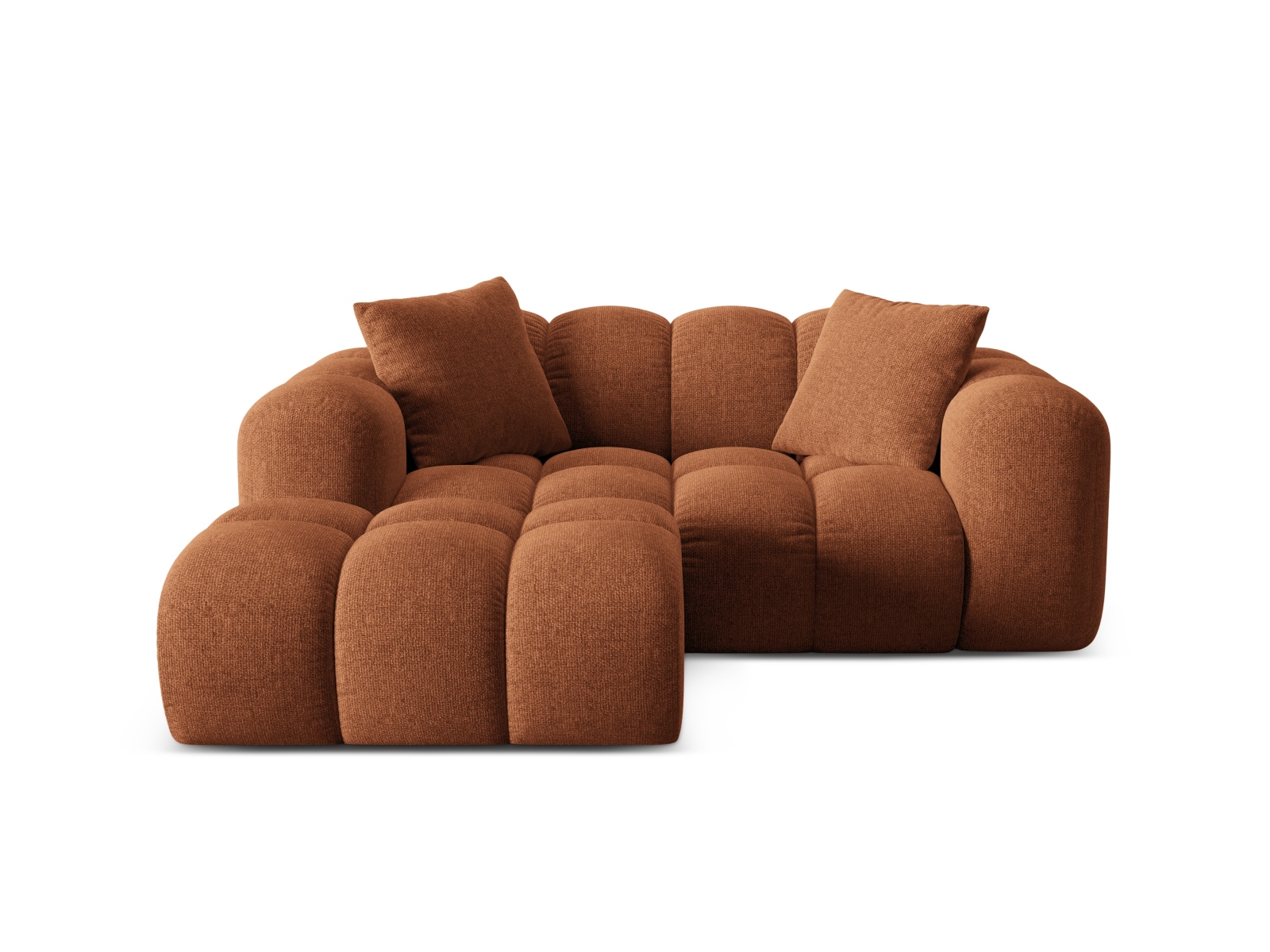 Cosmopolitan Design Ecksofa Treno 2-Sitzer Chenille Eden Ziegel Links