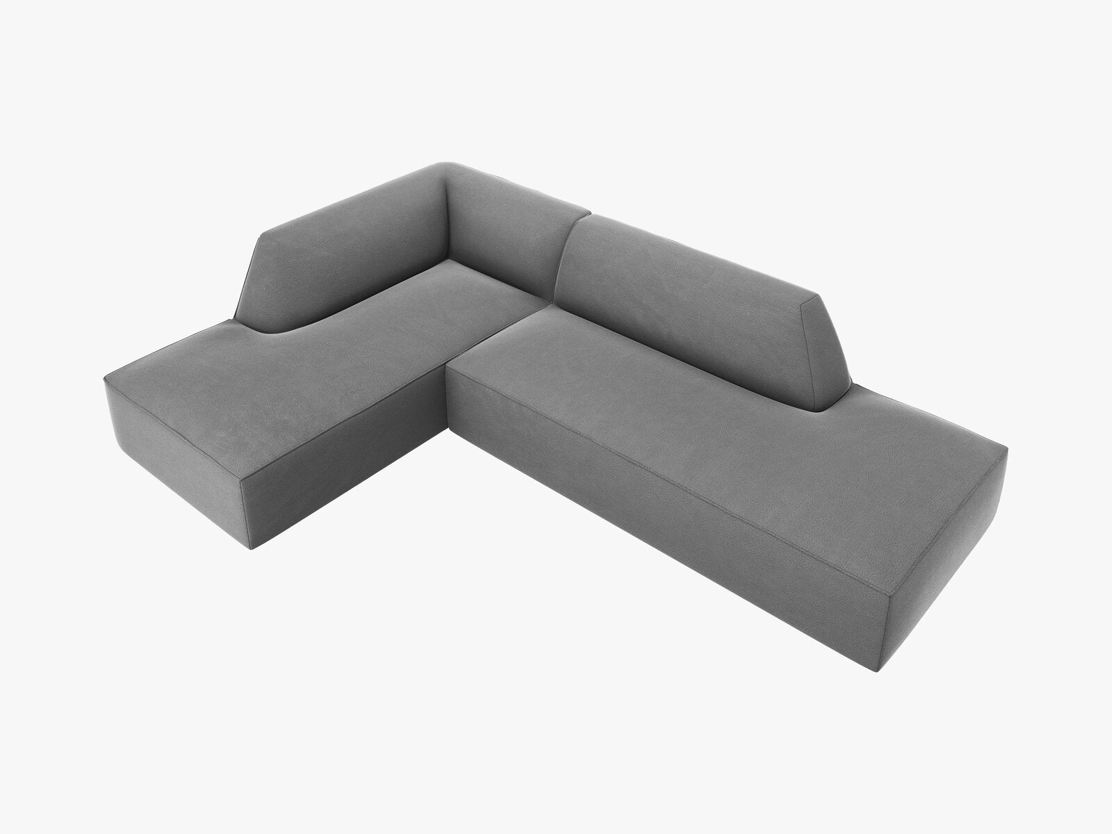 Micadoni Ecksofa Ruby 4-Sitzer Links Samt Salvador Grau
