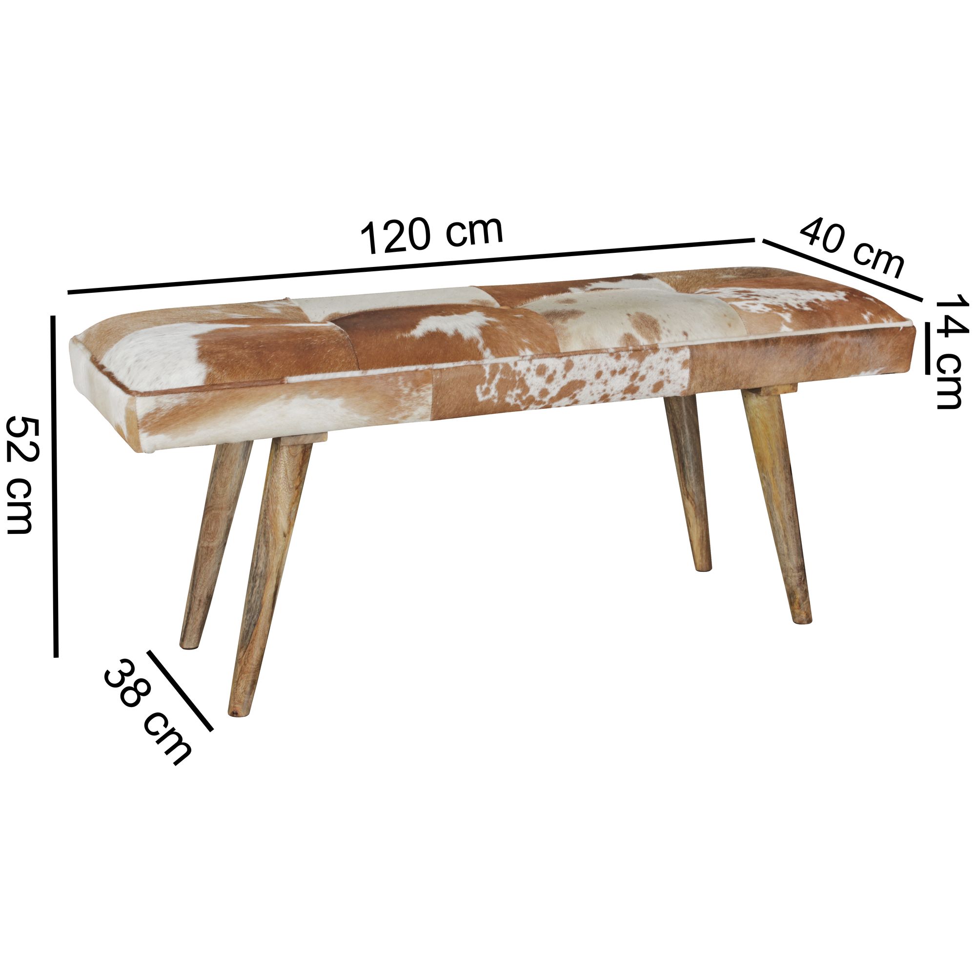 Sitzbank Thyboron Haarleder Bunt 120 × 40 × 52 cm