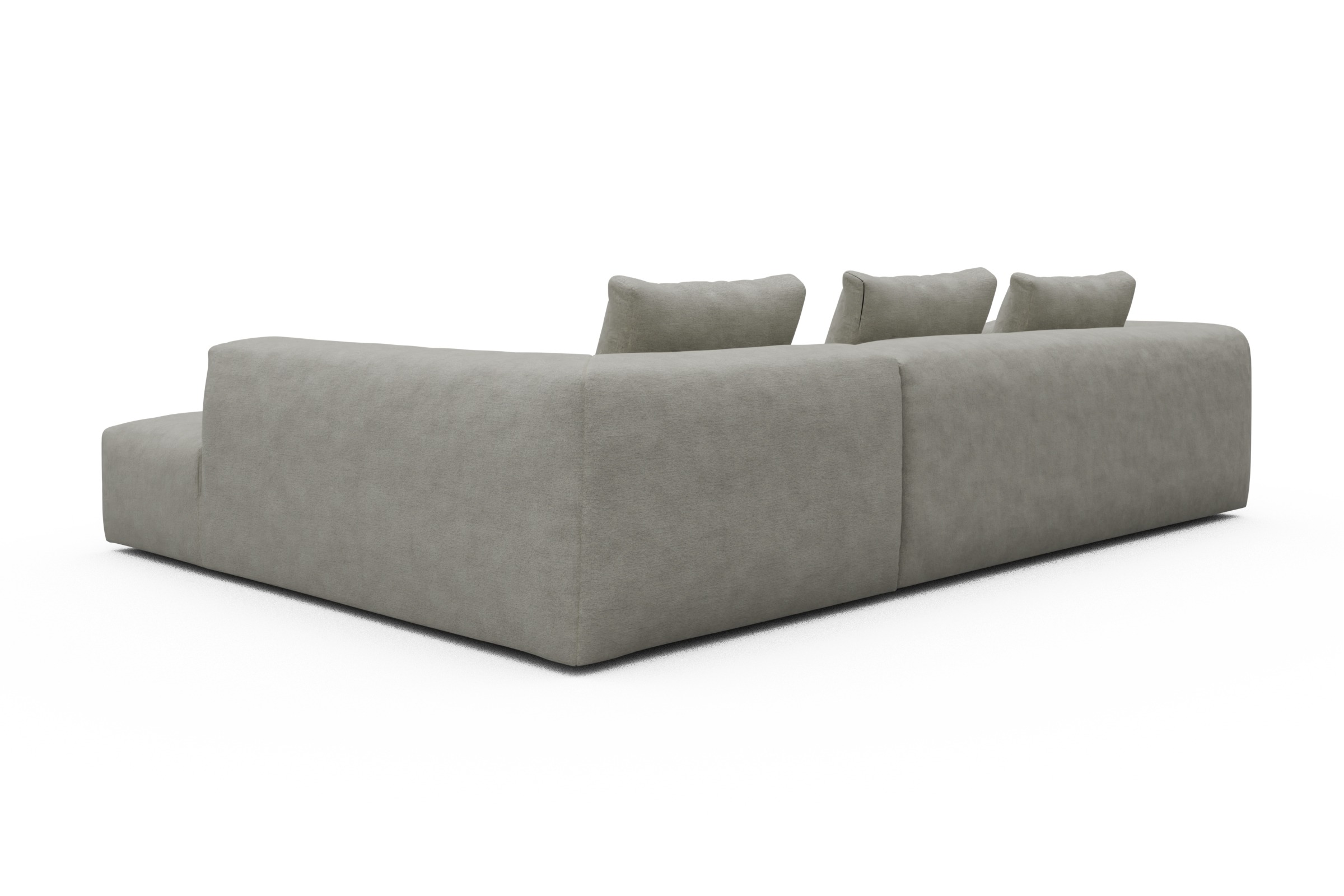 Ecksofa Fred Relax-Ecke rechts mit 2,5-Sitzer Carreno-Moon-Stone-White
