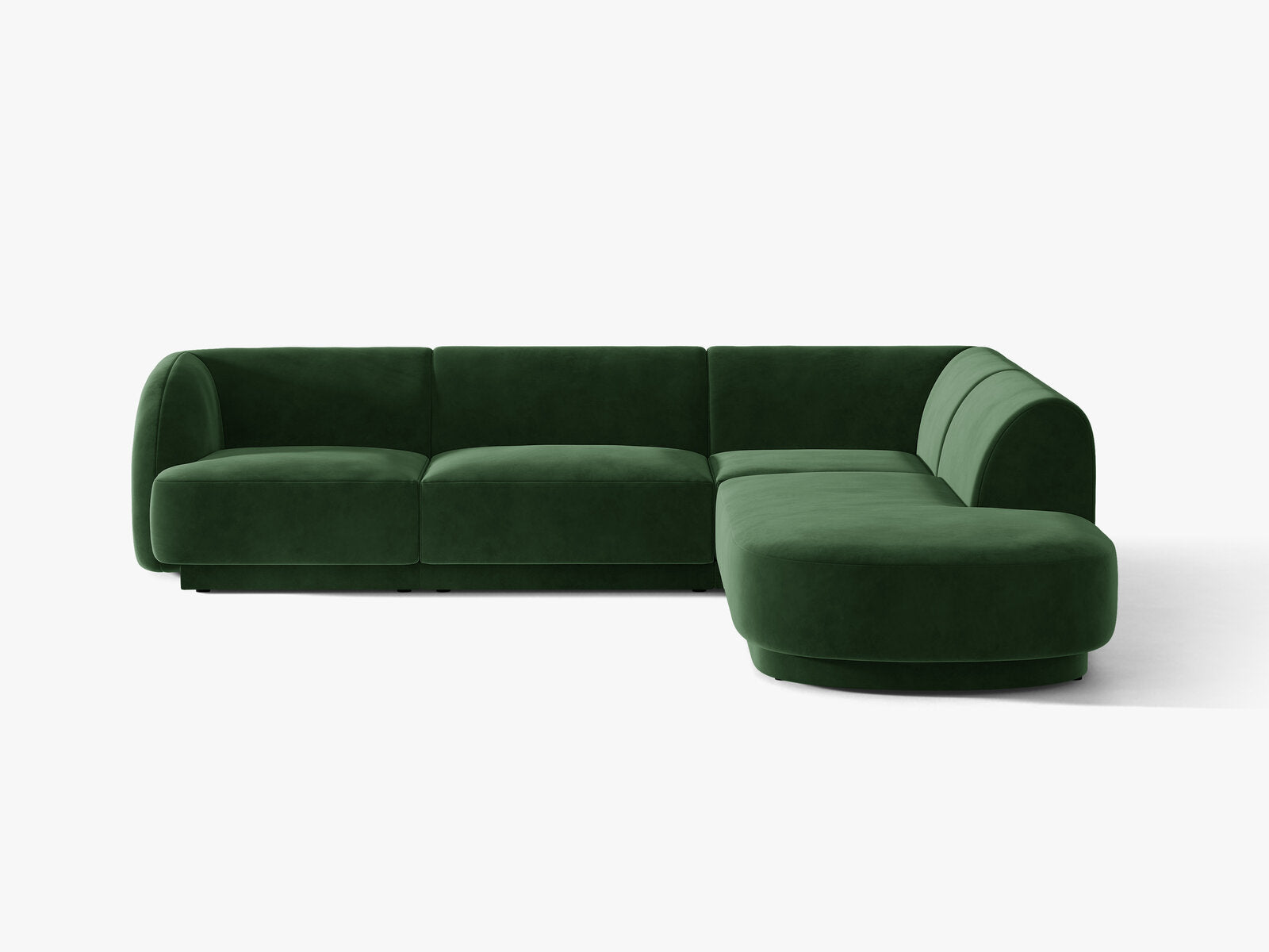 Micadoni Ecksofa Miley 6-Sitzer Samt Venus Flaschengrün Rechts