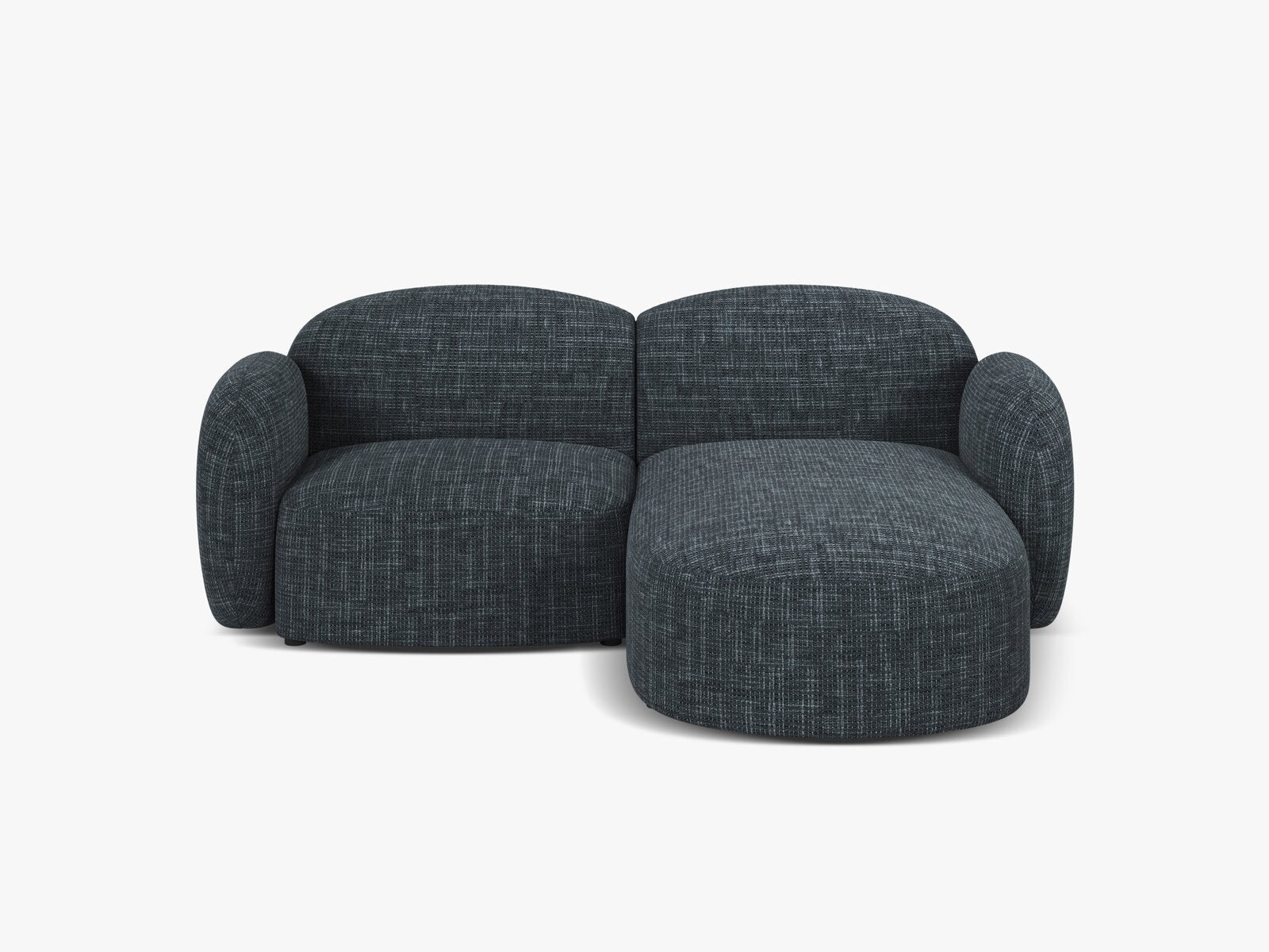 Micadoni Ecksofa Blair 3-Sitzer Rechts Strukturierter Stoff Baltimore Marineblau