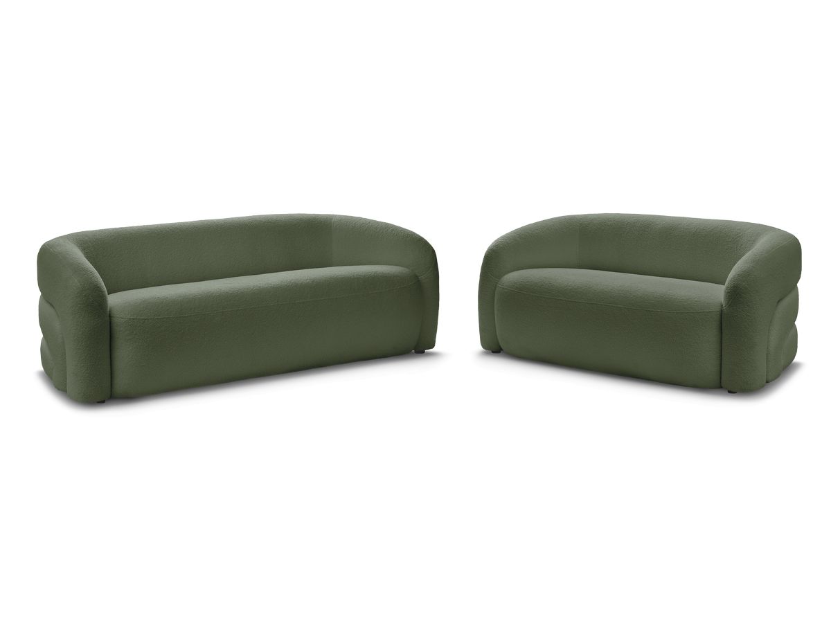 Bobochic Elina Sofa 5-Sitzer Bouclé-Stoff Grün