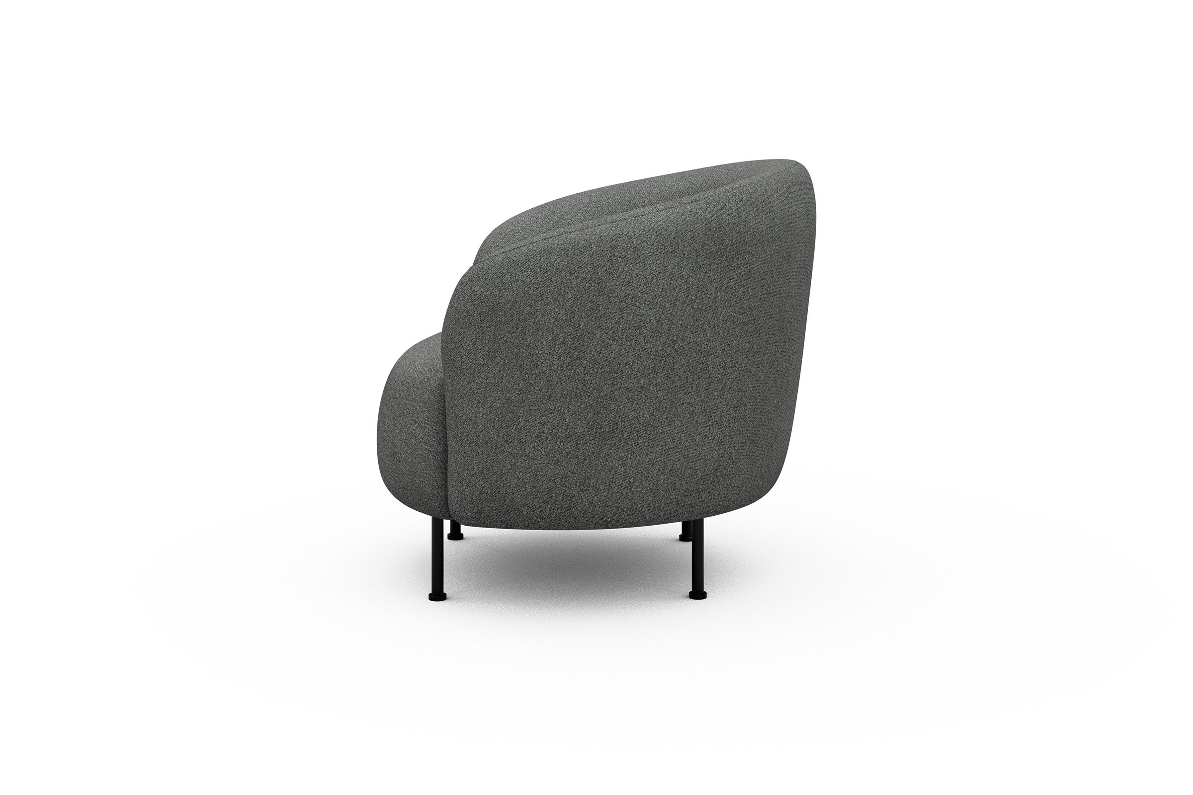 Sessel Ronda Metallbeine Schwarz Boucle-Ash-Grey