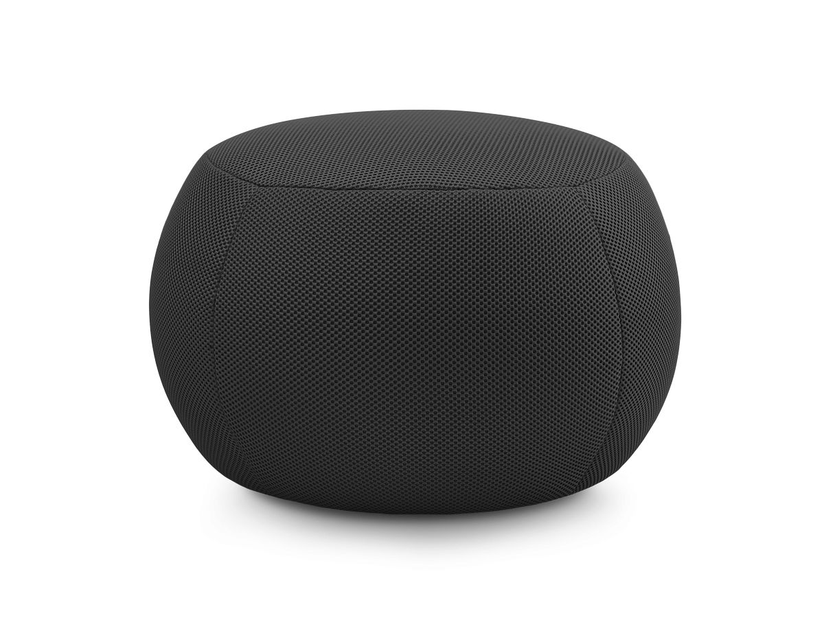 Bobochic Hayden Pouf, rund Mesh-Stoff Schwarz, 60 cm