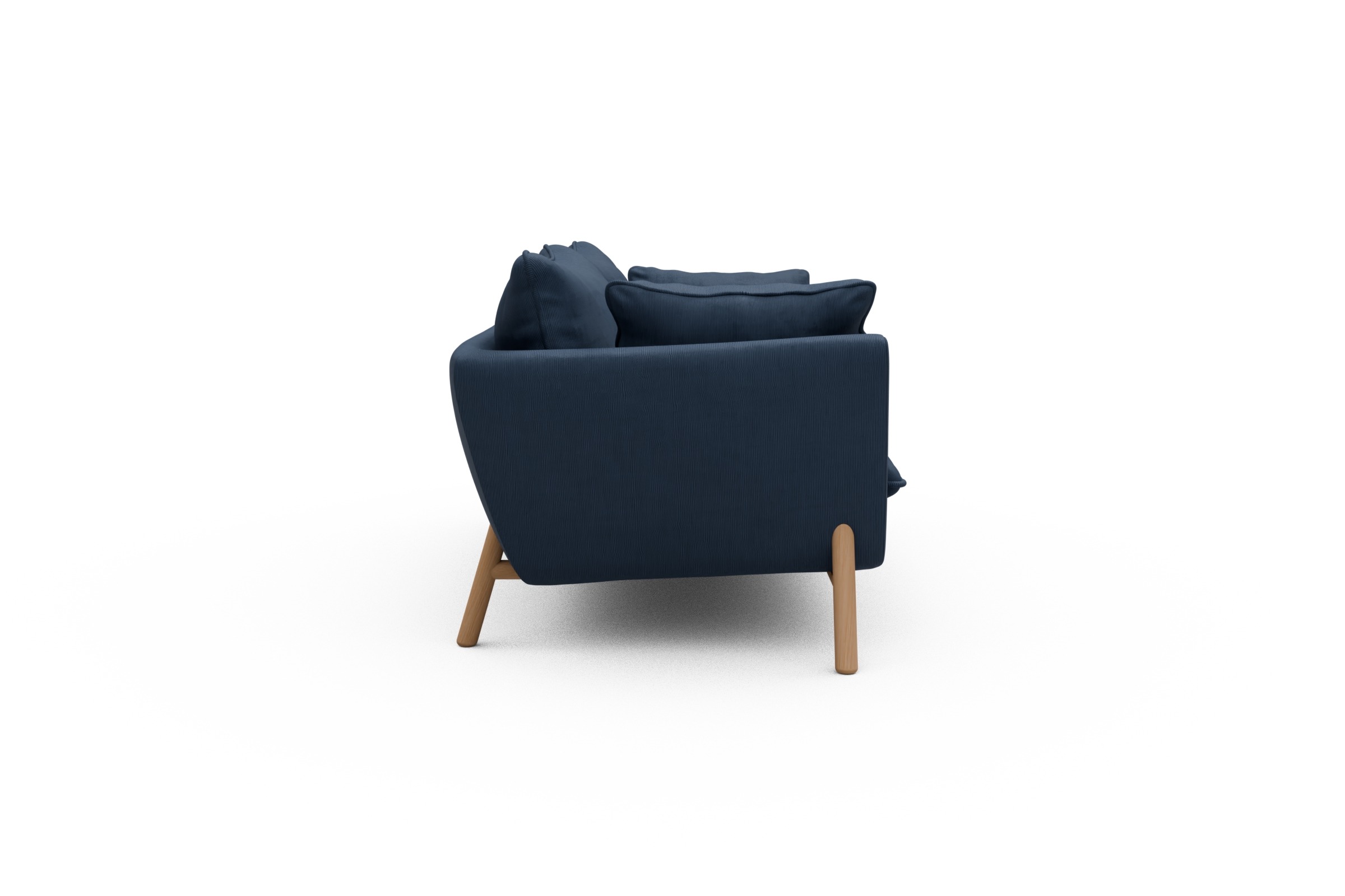 Sofa Emil PREMIUM 2-Sitzer Beinfarbe Eiche Natur Cordufine-Royal-Blue