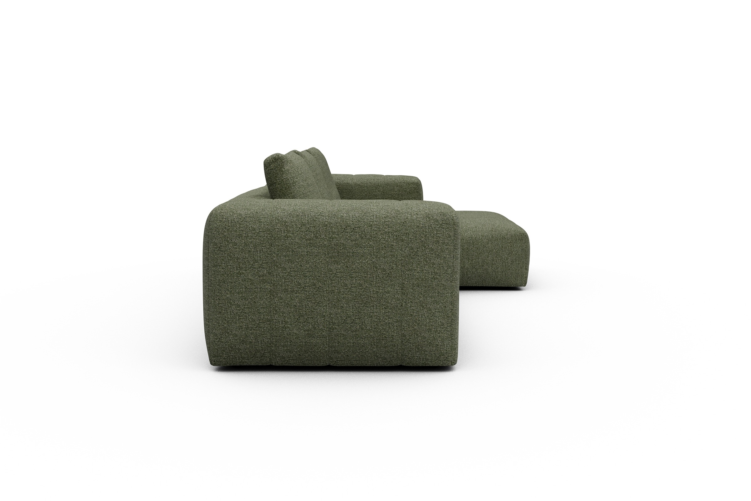 Ecksofa Hugo 2,5-Sitzer Armlehne links mit Chaiselongue Carreno-Vivid-Green