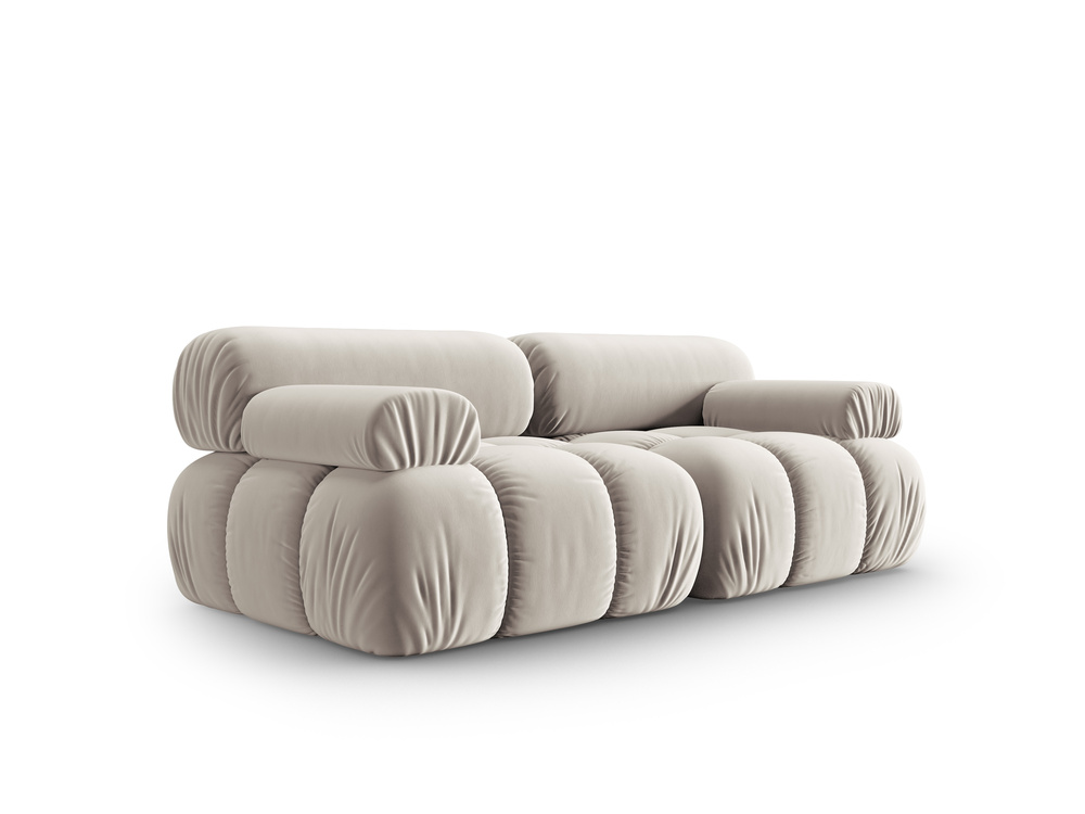 Cosmopolitan Design Sofa Cortina 2-Sitzer Samt Bluvel Dunkelbeige
